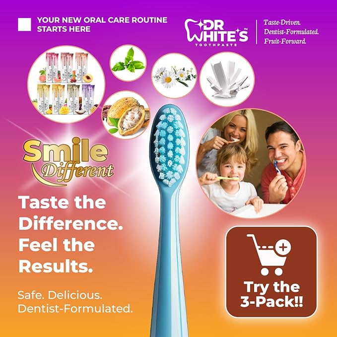 Dr. White’s Fluoride-Free nHA Toothpaste; Dentist-Formulated, Nano Hydroxyapatite + Xylitol, Sensitivity Relief Complex™, Mint-Free, Enamel Safe, Swallow-Safe (3.5 Oz, Sweet Peach)