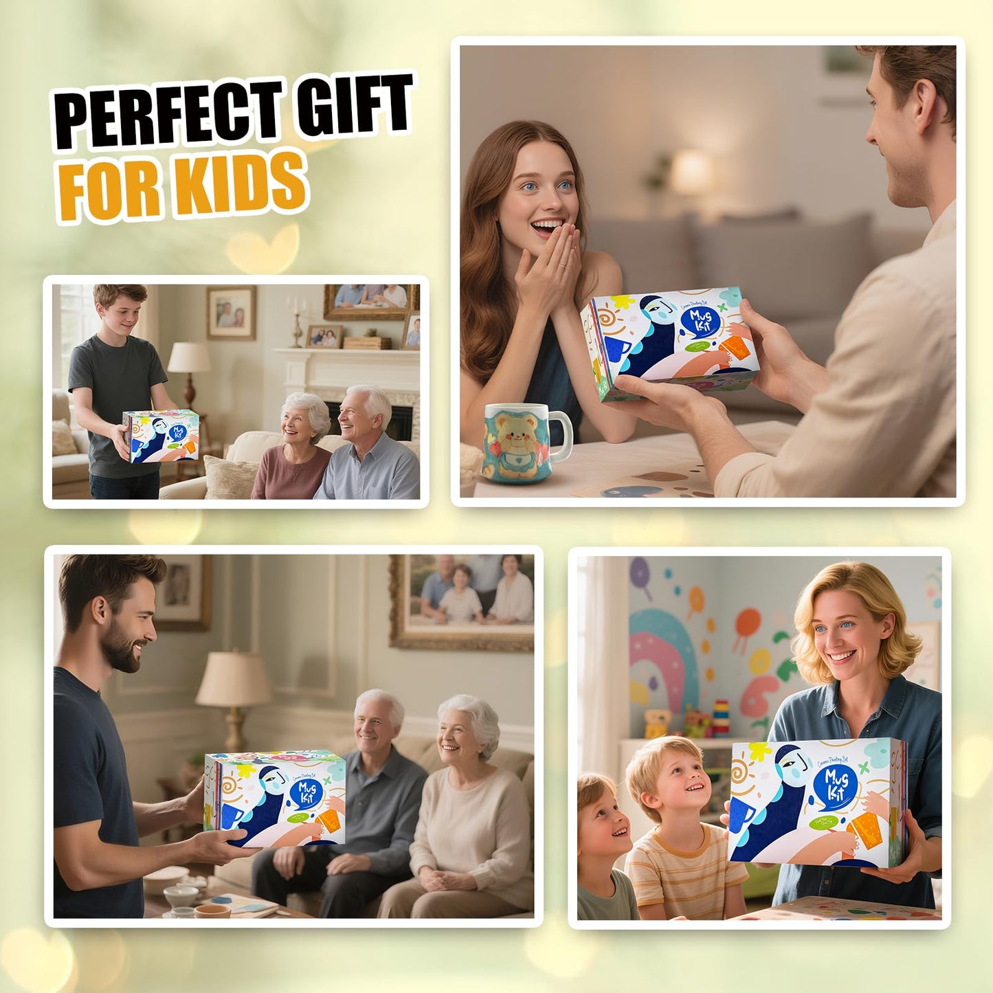 Roaxkois Ceramic Painting Set | Cup Painting Set Contains Cups, Brushes, Paints and Painting Instructions | Pottery Set for the Home | Craft Set for Adults