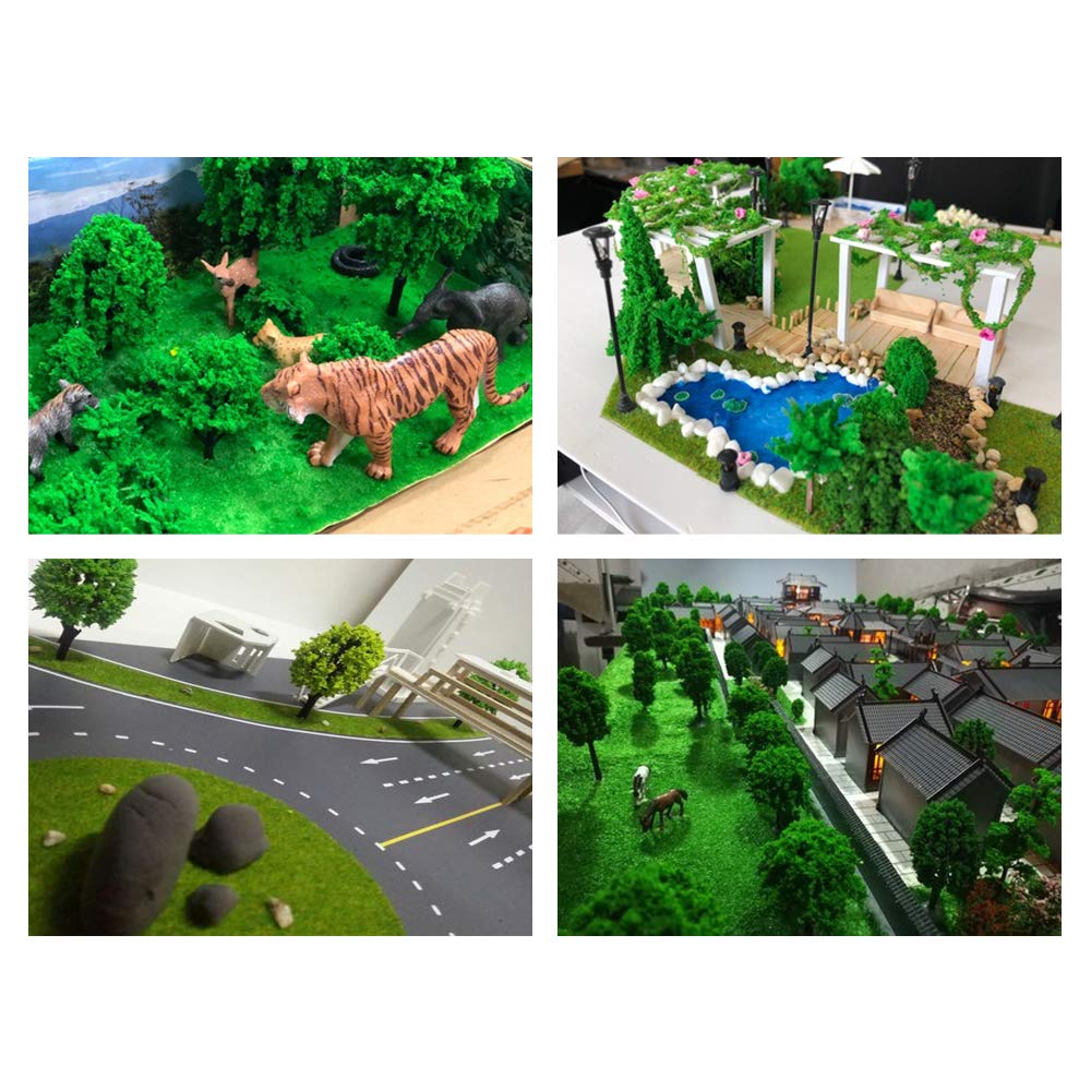 36 Pieces 1.36-6 inch Mixed Model Trees Train Scenery Architecture Tree Fake Trees for DIY Crafts, Building Model, Scenery Landscape Natural Green