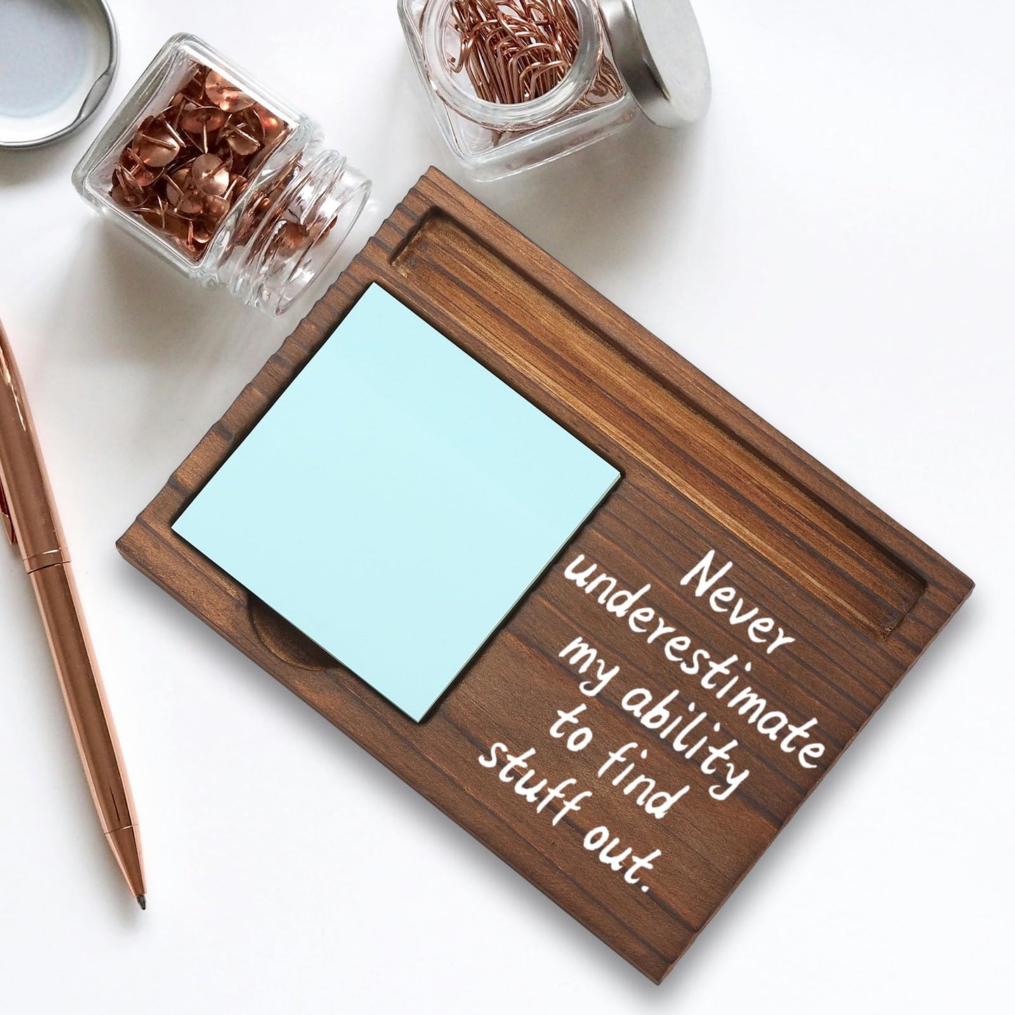 Pariveca Funny Coworker Gift Sticky Note Holder, Office Humor Desk Organizer Appreciation Thank You Gift for Coworker Friend Boss Mentor, Funny Desk Accessory PB069