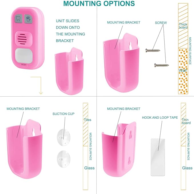 BIGMONAT Hand Washing and Musical Teeth Brushing Timer for Kids, Boy and Girl, Stick on Bathroom Timer for Children Training Coach, AAA Battery Operated, 12 Songs, Sound Volume Adjustable