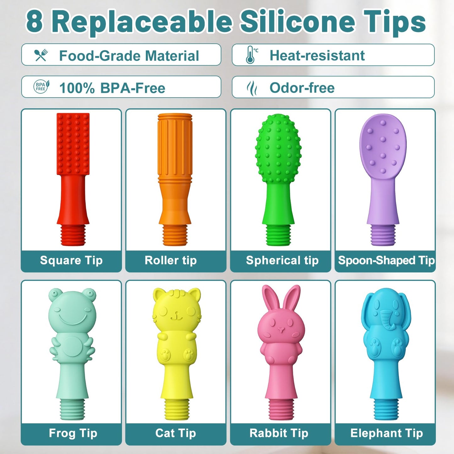 Oral Sensory Vibration Tool Oral Motor Sensory Stimulation Kit with 8 Textured Silicone Heads, 3 Vibration Modes for Autism, Speech Therapy, Self Feeding Stimulation & Calm Sensory Needs - Blue