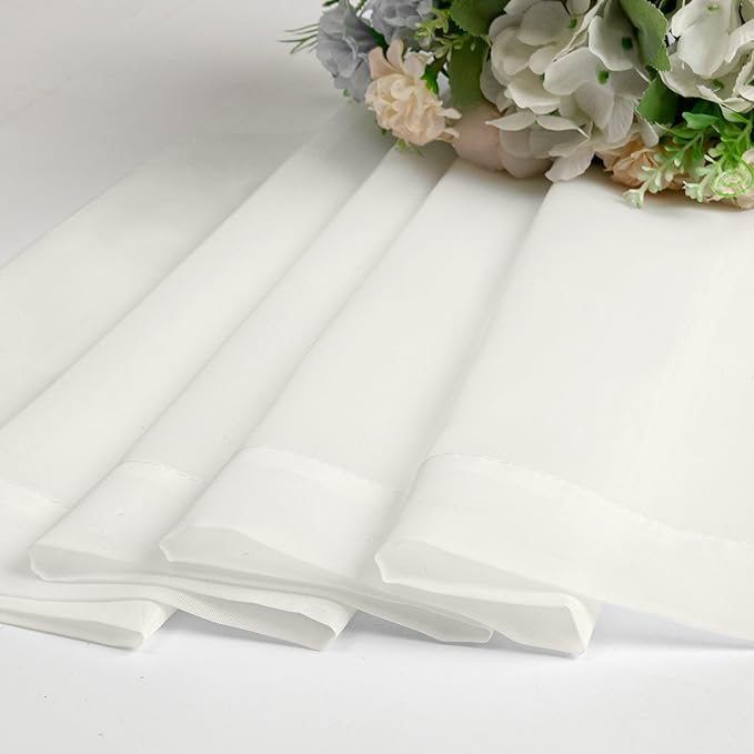 Aiyufeng 2 Pack: Basic Ivory Sheer Curtain Drapes for Living Room 84 Inch Length 2 Panels, Light Filtering Voile Drapes for Bedroom, Patio, Sliding Door, Each 59" W x 84" L, Ivory