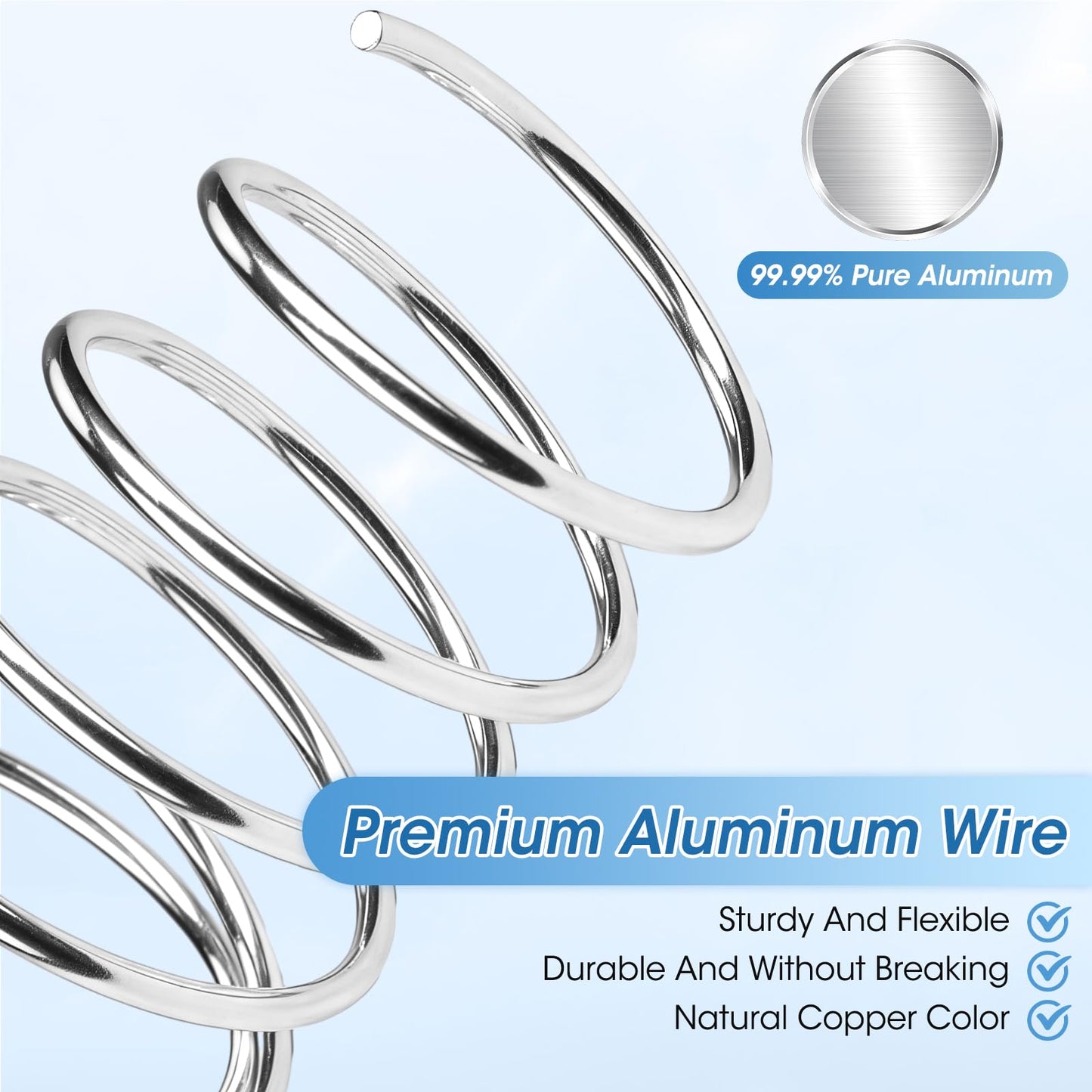 Modacraft 12 Gauge Aluminum Wire - 100 Ft 2mm Bendable Metal Craft Wire with Micro Flush Cutter for Sculpting, Jewelry Making, Floral Design, Doll Making, Bonsai Training, and DIY Crafts