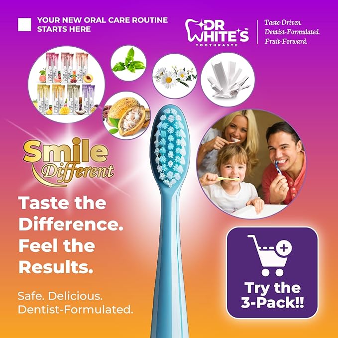 Dr. White’s Fluoride-Free nHA Toothpaste 2-Pack; Dentist-Formulated, Nano Hydroxyapatite + Xylitol, Sensitivity Relief Complex™, Mint-Free, Enamel Safe, Swallow-Safe (3.5 Oz, Passion Fruit Kiss)