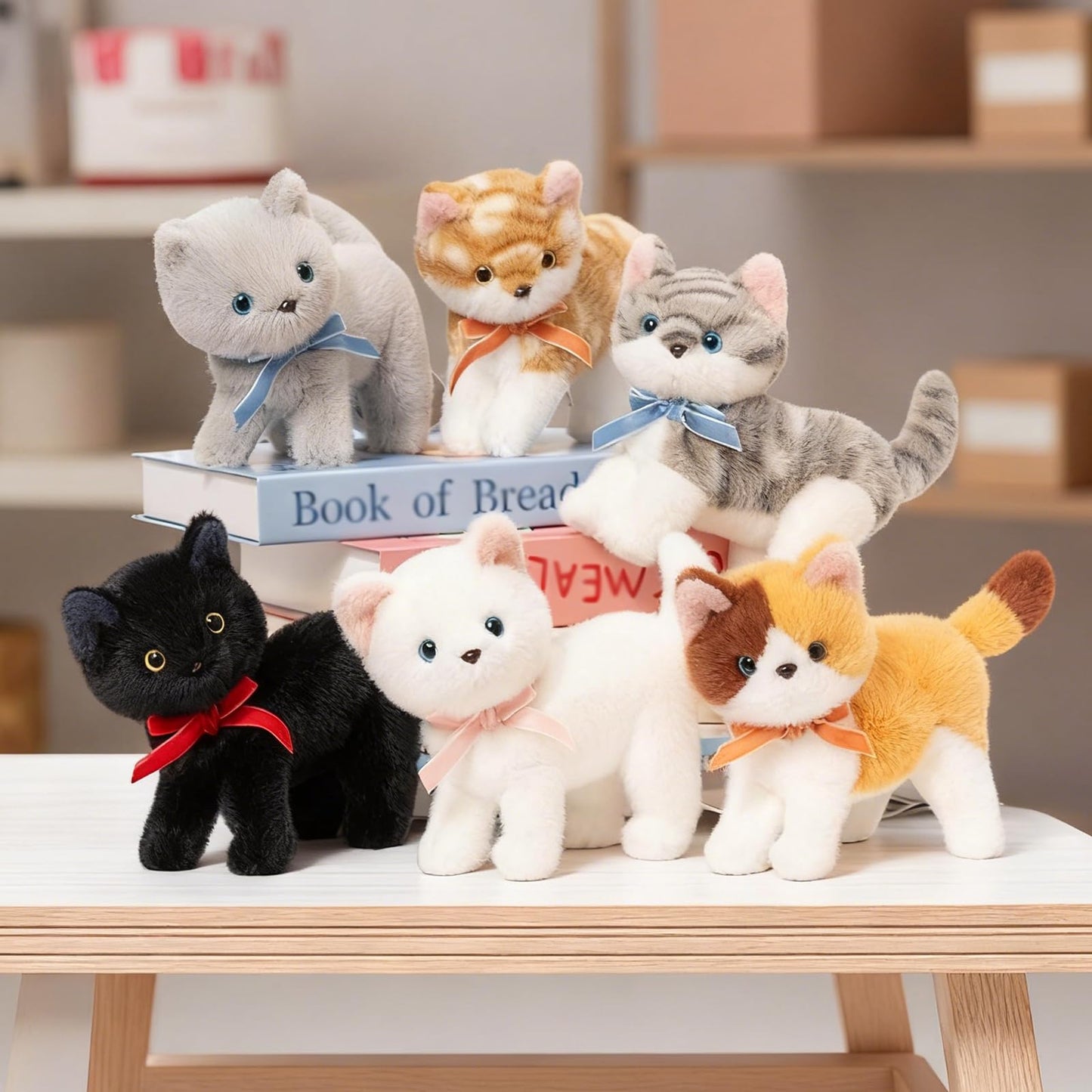 Ditucu Black Cat Stuffed Animals Cute Soft Kitten Plush Doll Small Kitty Plushies Toys Gifts for Kids 6 inch