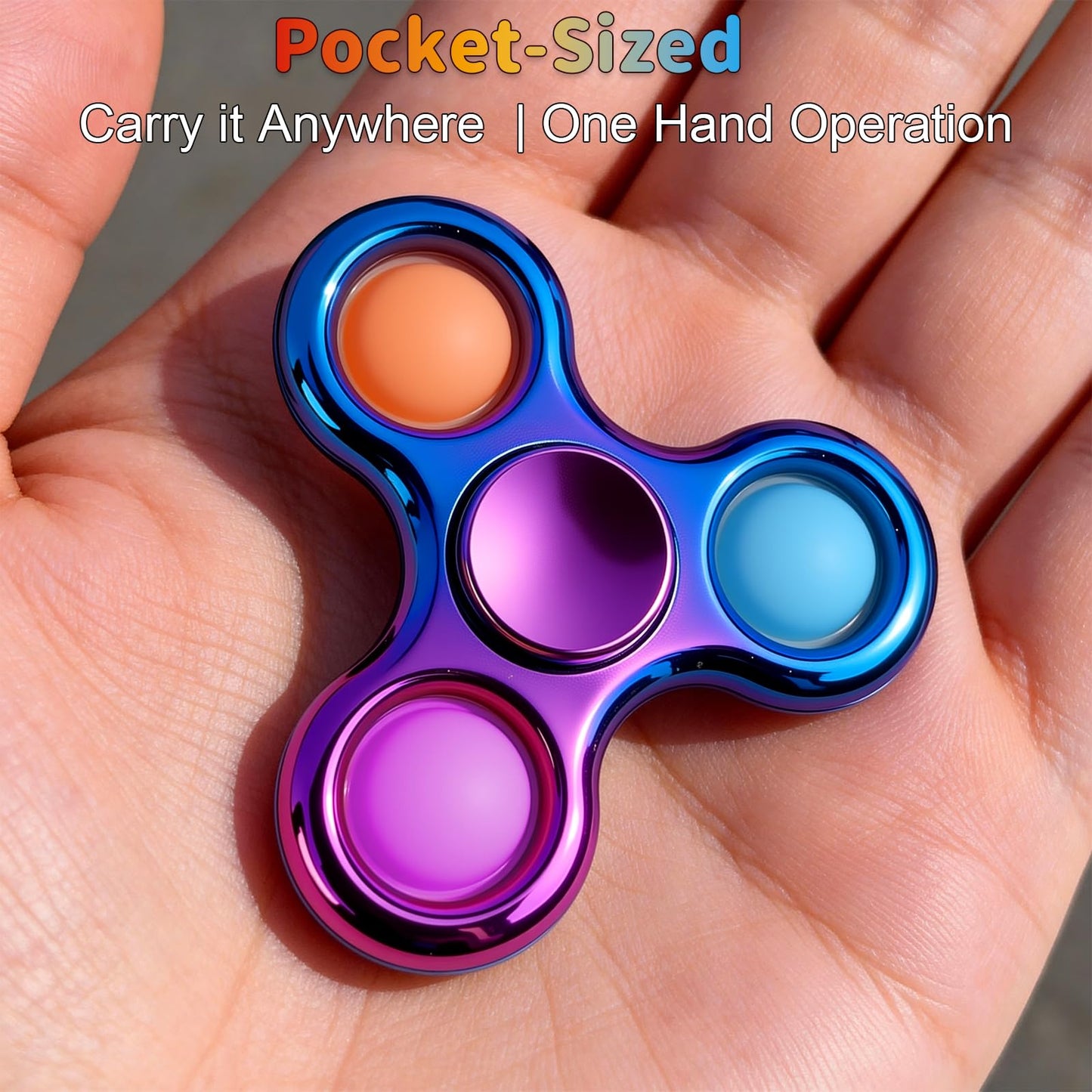 Figrol Fidget Toys 3 Pack,Pop Fidget Spinner for Kids & Adults Relieves Stress and Calm Down,Sensory Toys for Kids with Autism ADHD Toy
