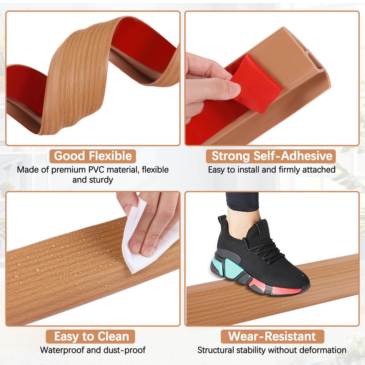 Vinyl Floor Transition Strip Self Adhesive Door Threshold Strip