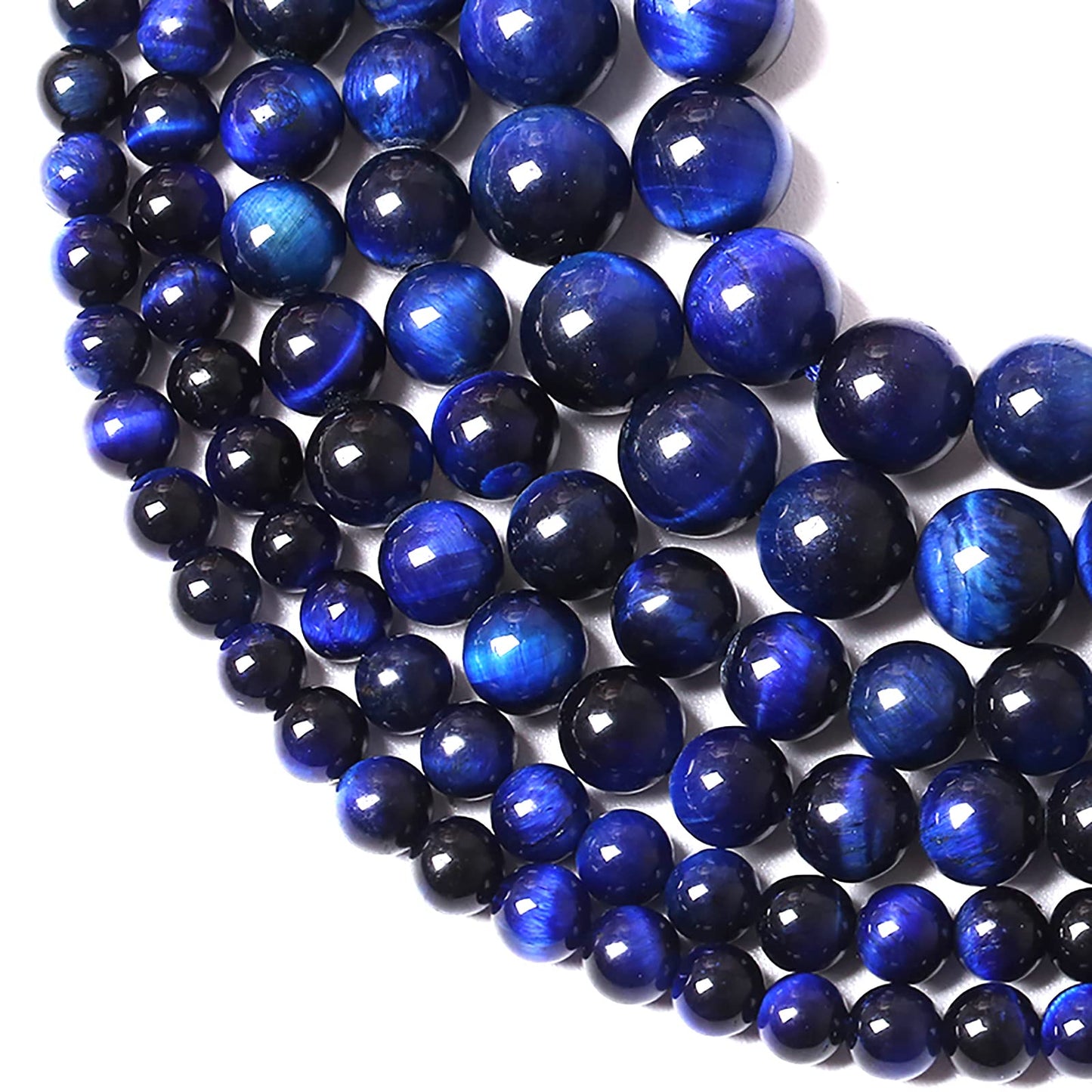 36PCS 10MM AAA Blue Tiger Eye Stone Beads Natural Gemstone Bead Crystal Healing Energy Jewelry Making DIY 15 inches (Blue Tiger Eye, 10 mm)