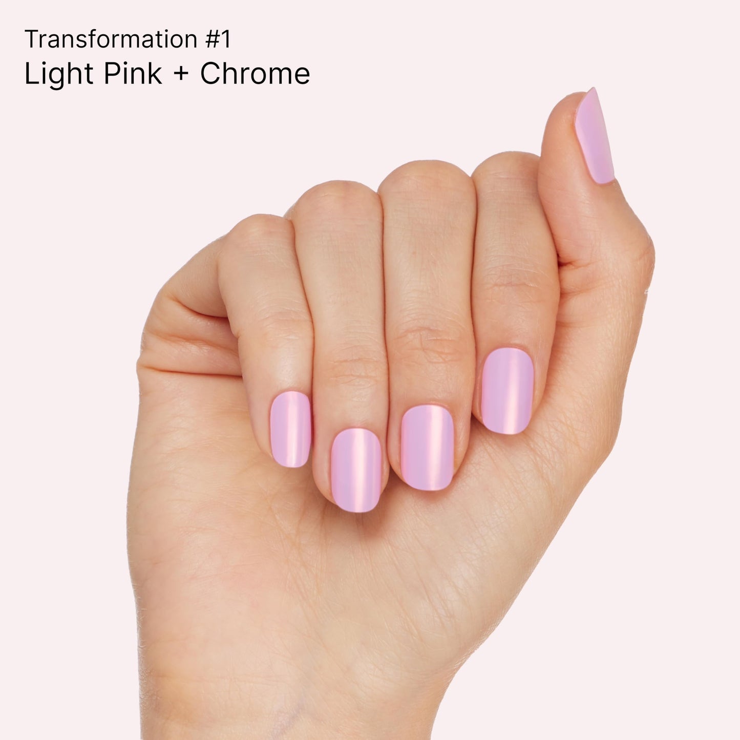 Dashing Diva Chromagic Gel Nail Strips - Pink Orbit - Easy UV Free, Chip Resistant, Long Lasting Gel Nail Stickers and Chrome Powder