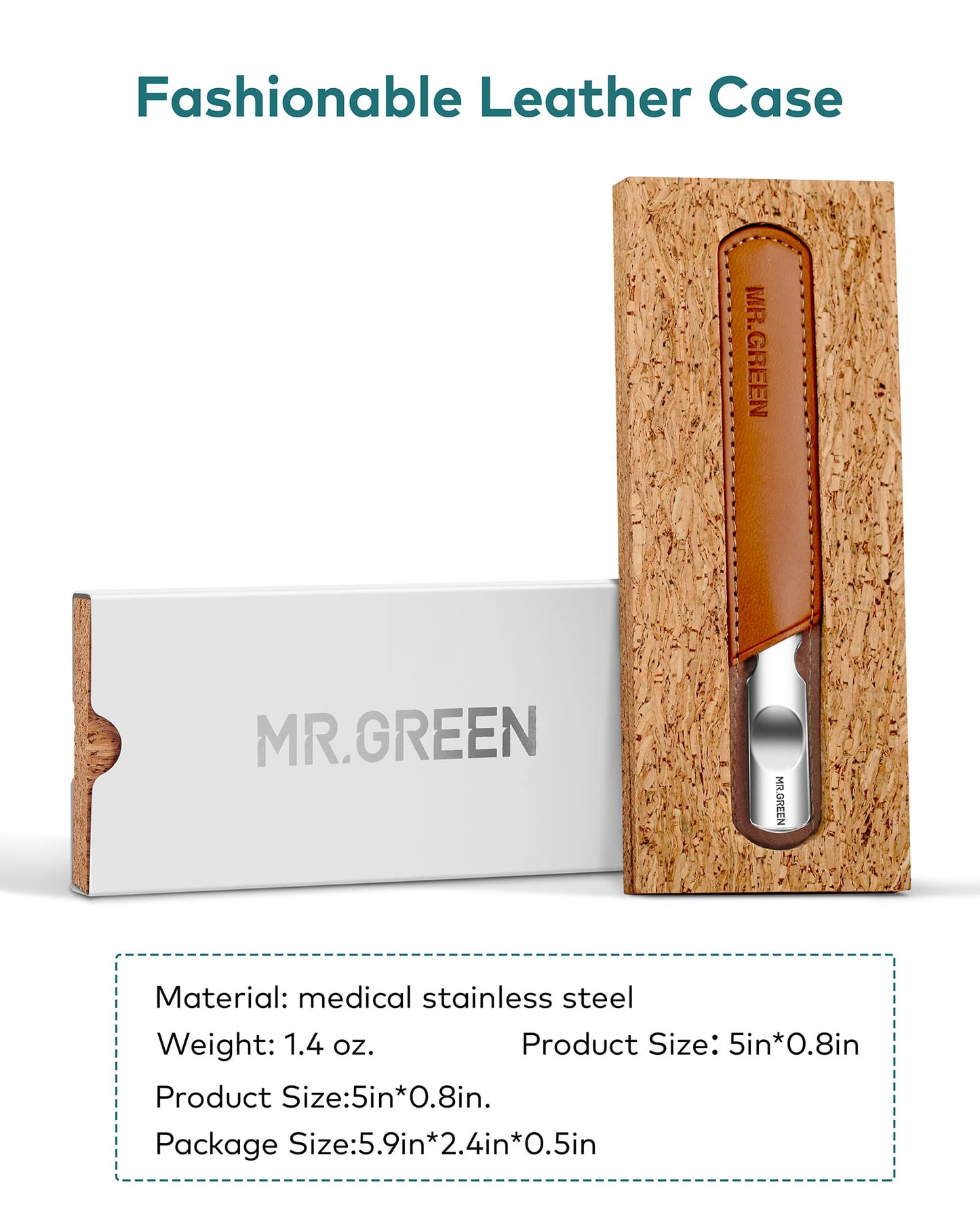 Nail File,Professional Double Sided Stainless Steel Nail File with Non-Slip Handle and Leather Case,Double Sided and Files Nails Easily for Men and Woman