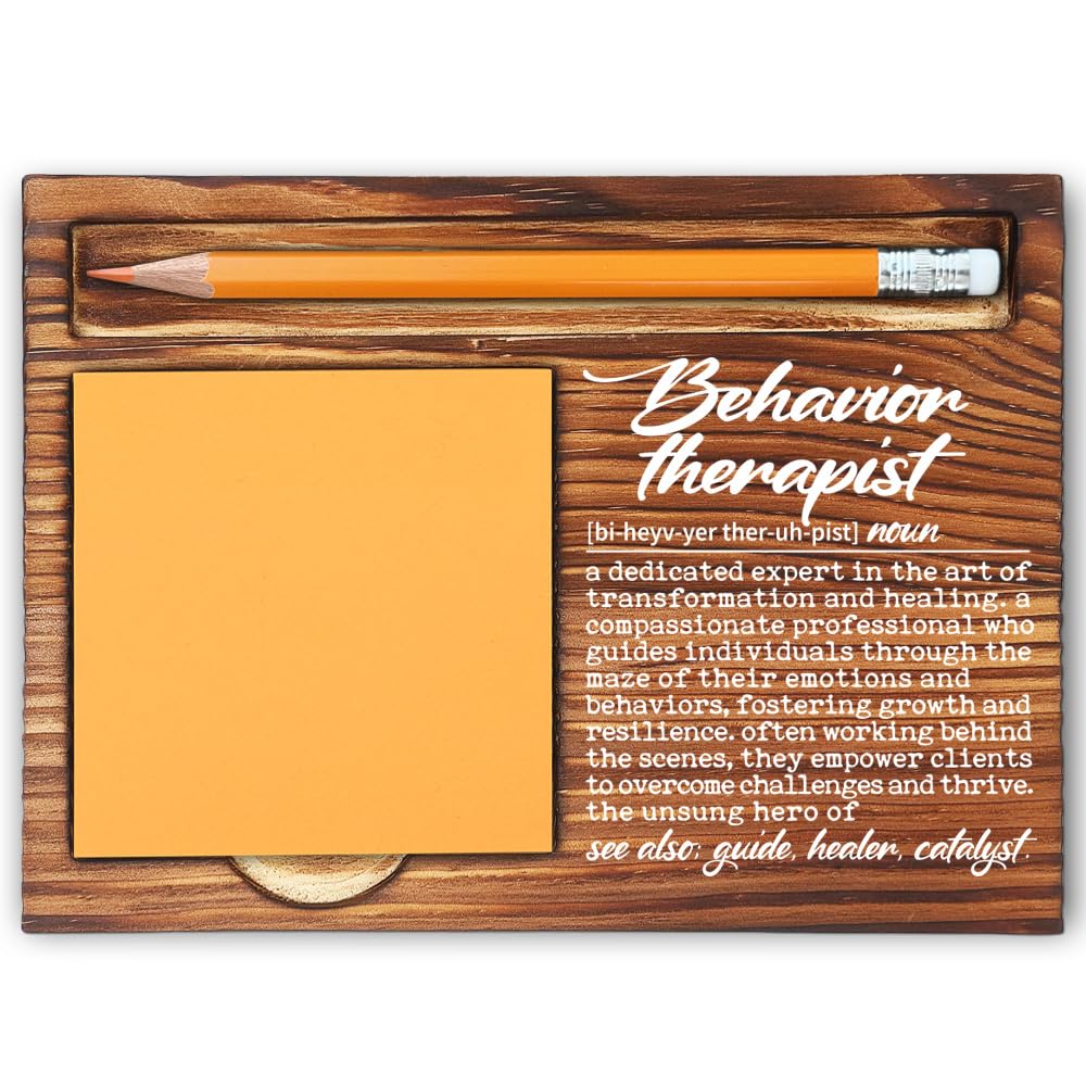 Behavior Therapist Gift for Women Men, Inspirational Thank You Gifts for ABA Therapists RBTs BCBA, Behavioral Health Professionals, Therapy Appreciation Decor Self-Stick Note Pad Holders-LBB69