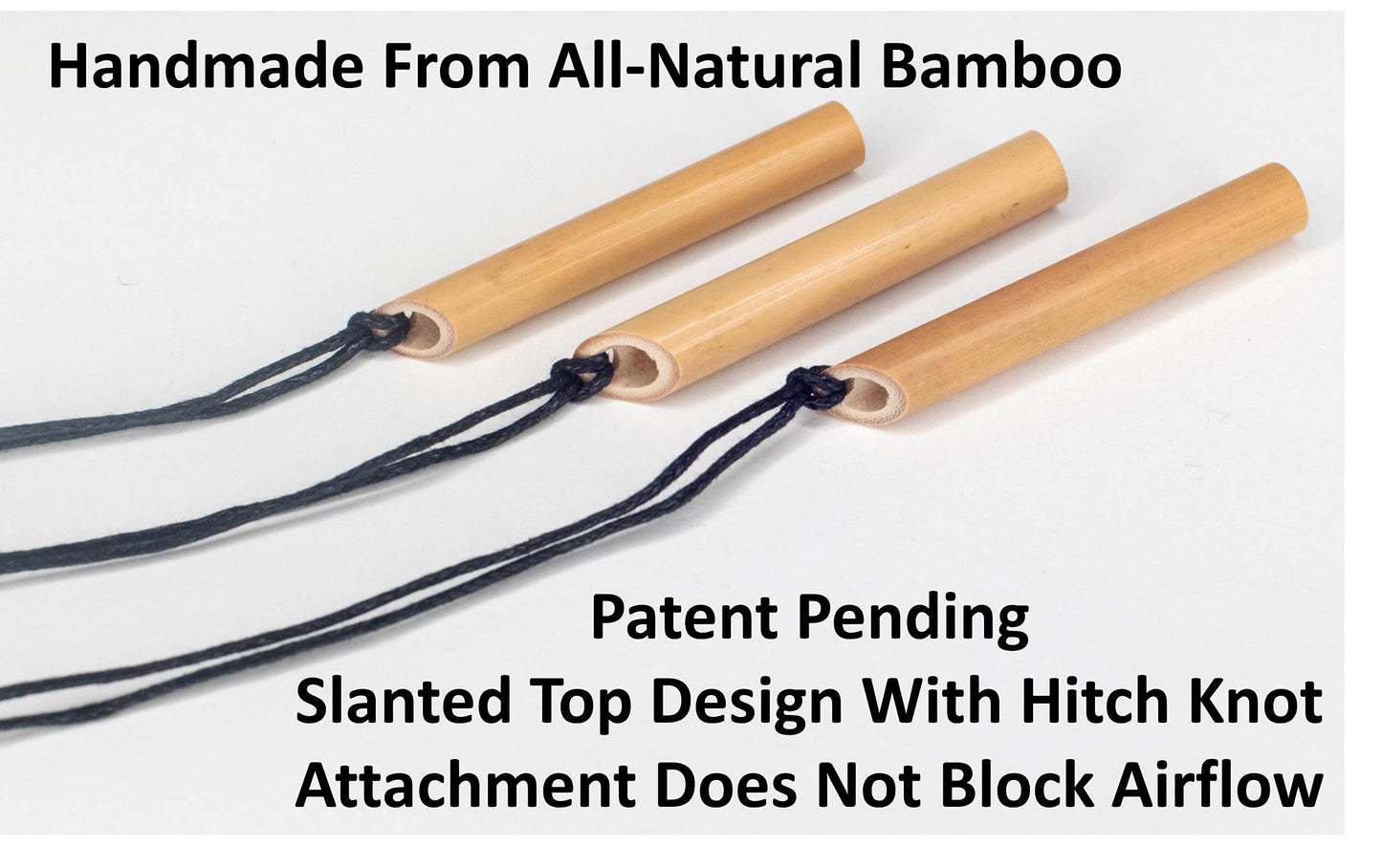 3-Pack Stress Straws Bamboo Natural Mindful Breathing Necklaces For Meditation And Anxiety