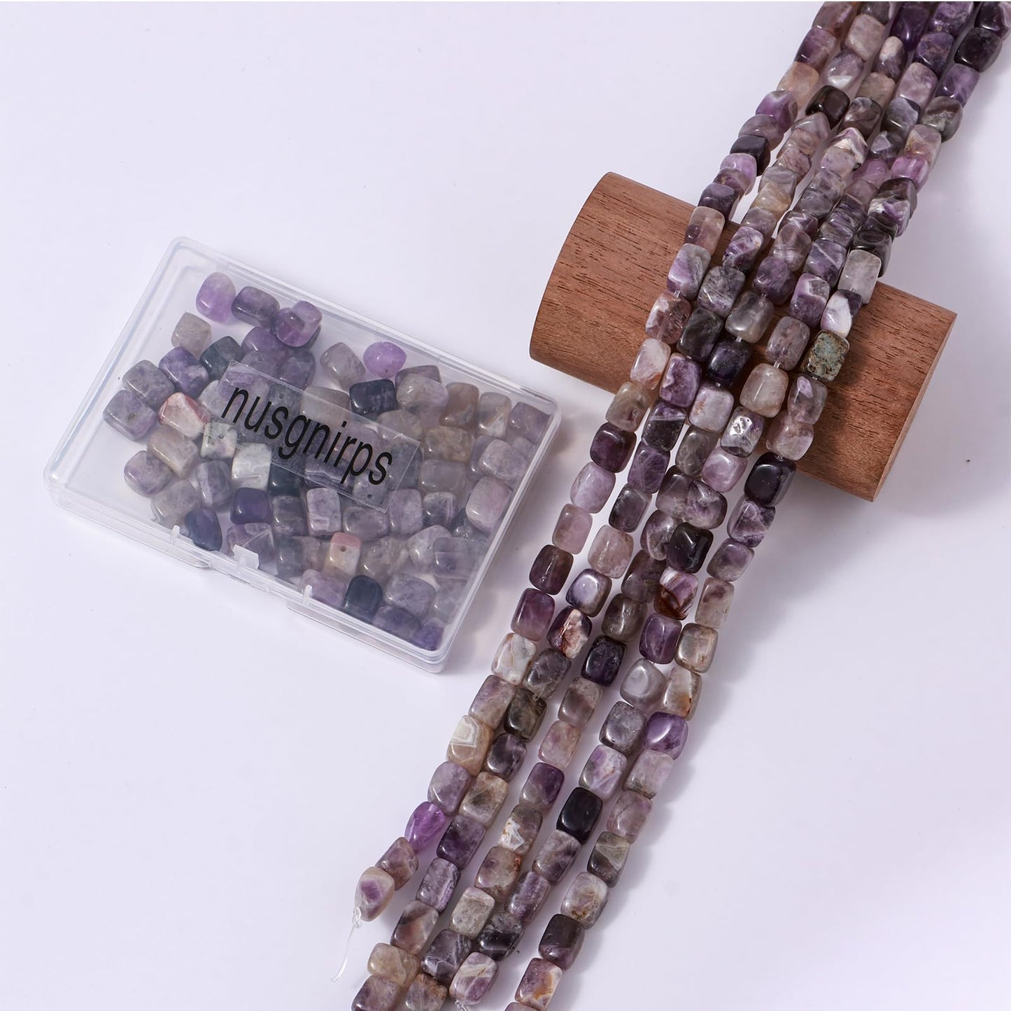 Natural Large AmethystCube Stone Beads 8x11mm 38cm/str Loose Semi Gemstone Stone Square Beads for Making Bracelets Necklace