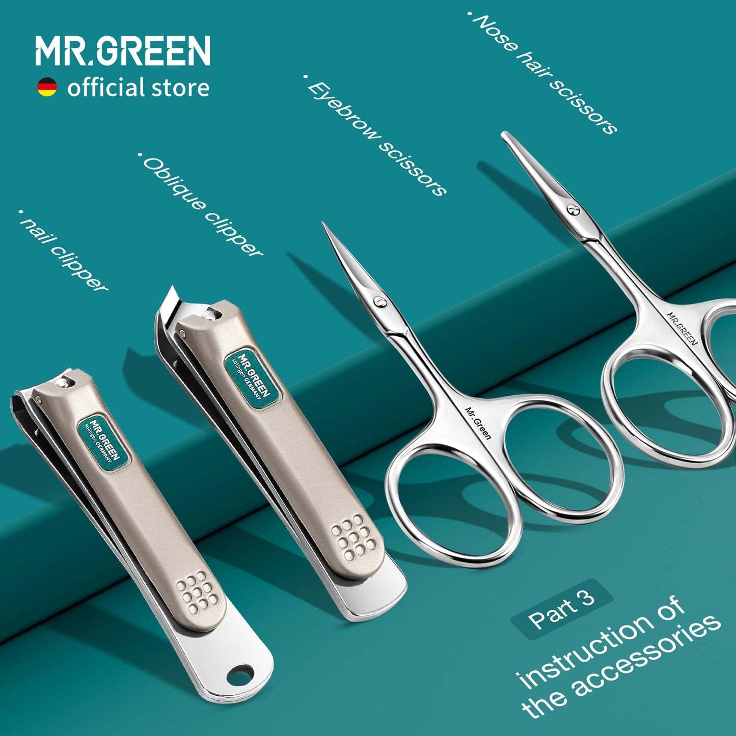 MR.GREEN Manicure Set 12 in 1 Multi-Function Nail Clippers Personal Care Tool Kits Stainless Steel Pedicure Sets with Leather Case Idea Gift (12Pcs Set)