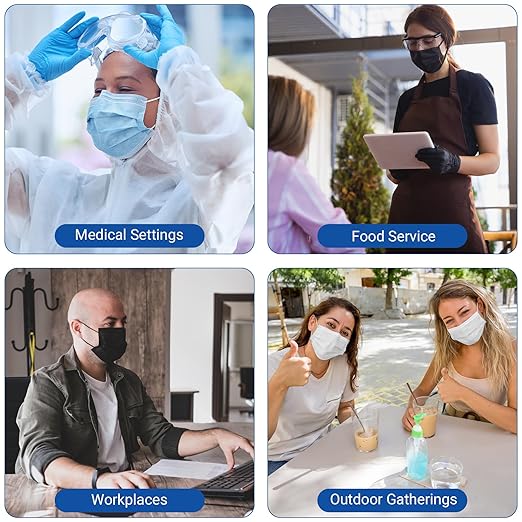 JMU 4-Ply Disposable ASTM Level 3 Face Masks, Comfortable, Soft, Breathable Face Mask for Adults, 50 Pack