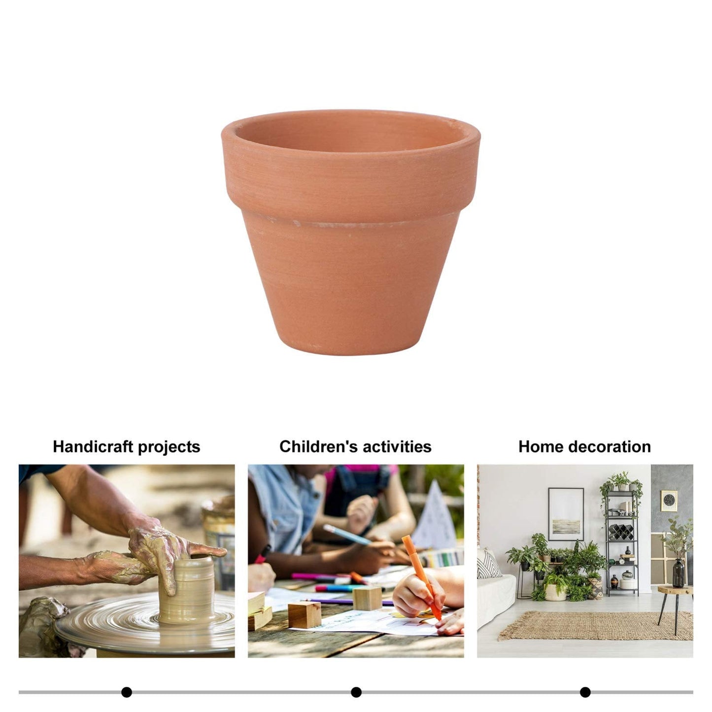 OUNONA 10Pcs Terracotta Pot Clay Ceramic Pottery Planter Cactus Flower Pots Succulent Nursery Small Pots (1.8 x 1.6 Inch)