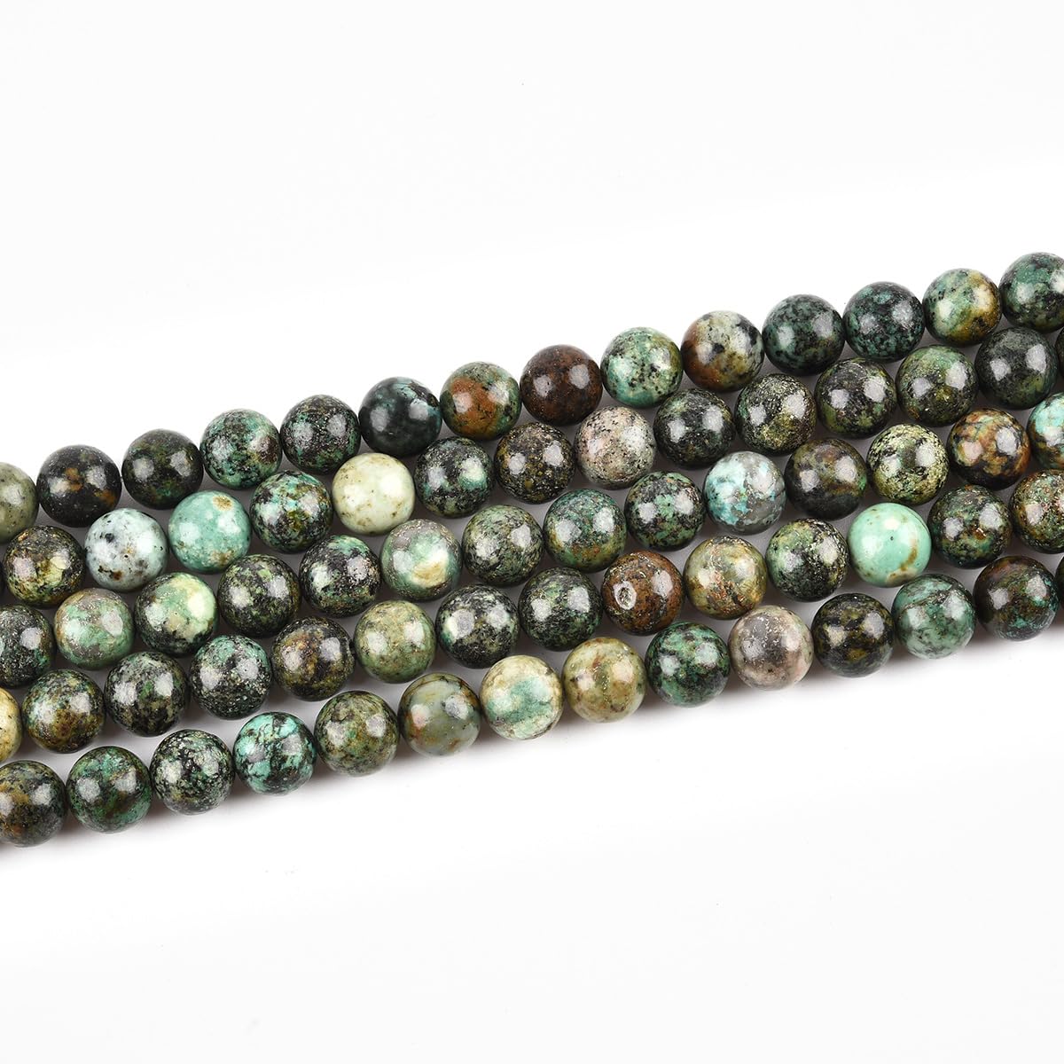 10mm Round African Turquoise Beads for Jewelry Making Natural Gemstone Semi Precious Strand 15 Inch(36-38pcs/Strand)