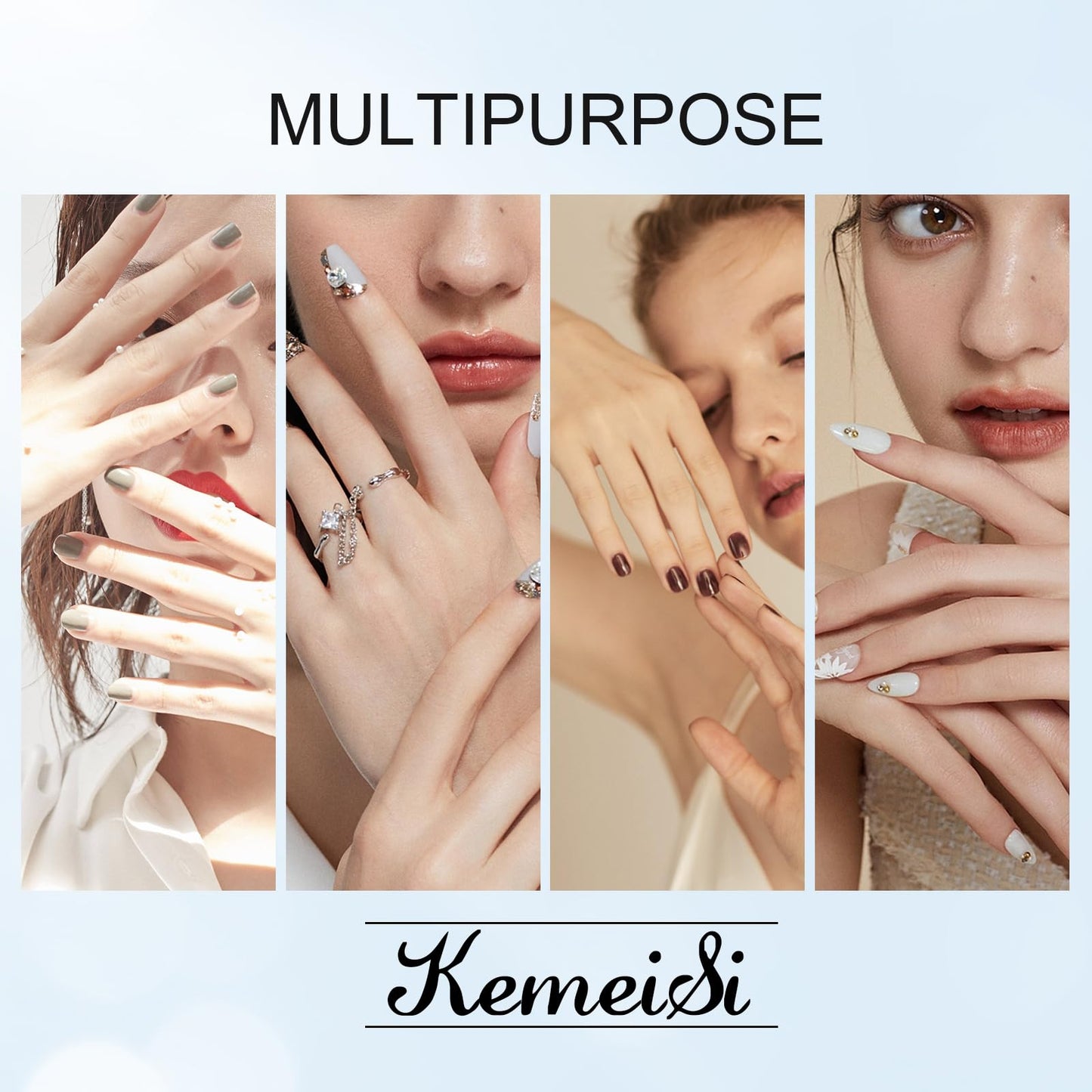 KEMEISI Nail Art Brush Set, 9PCS Double-Ended Acrylic Liner Brush Dotting Pen for Gel Polish, Nail Design Tools for Professional Manicure DIY Home Salon