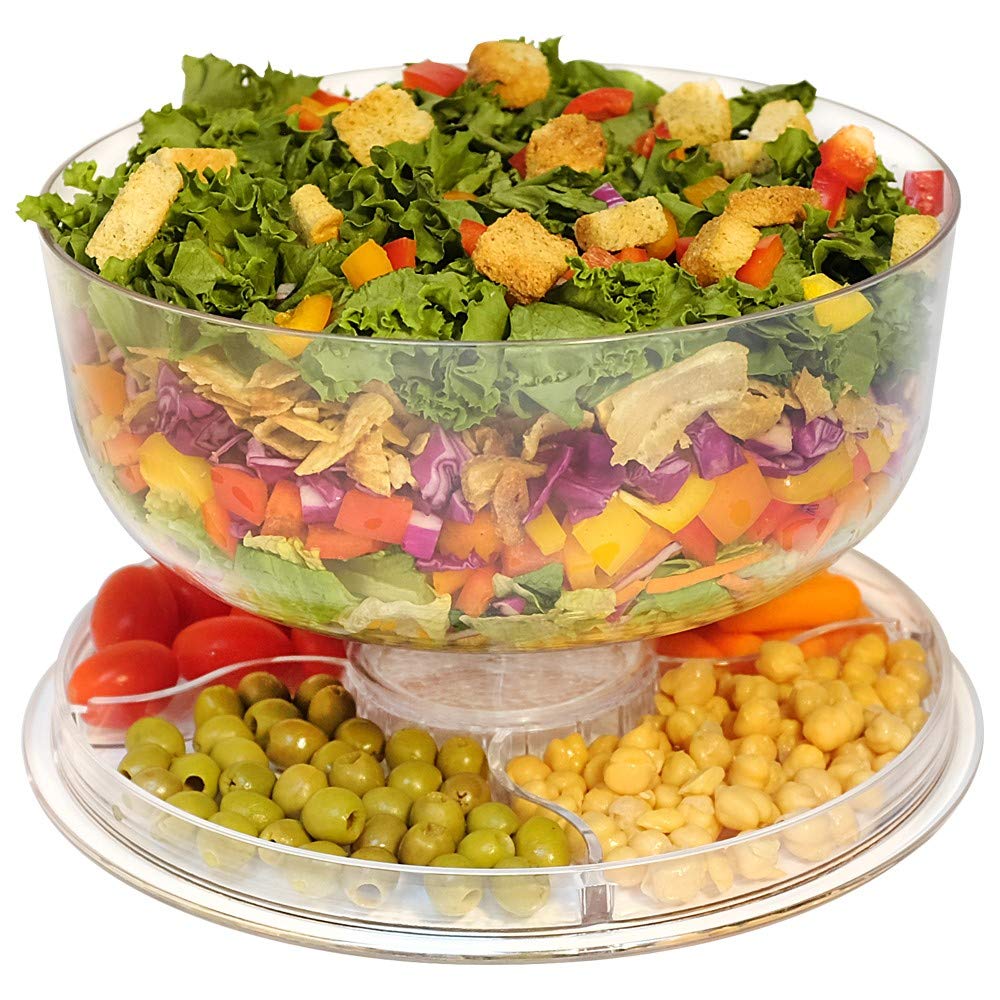 Cake Stand with Dome Cover, 6-in-1 Multi-Purpose Use, Cake Stand with Lid, Serving Platter, Punch Bowl, Desert Platter and More, BPA Free