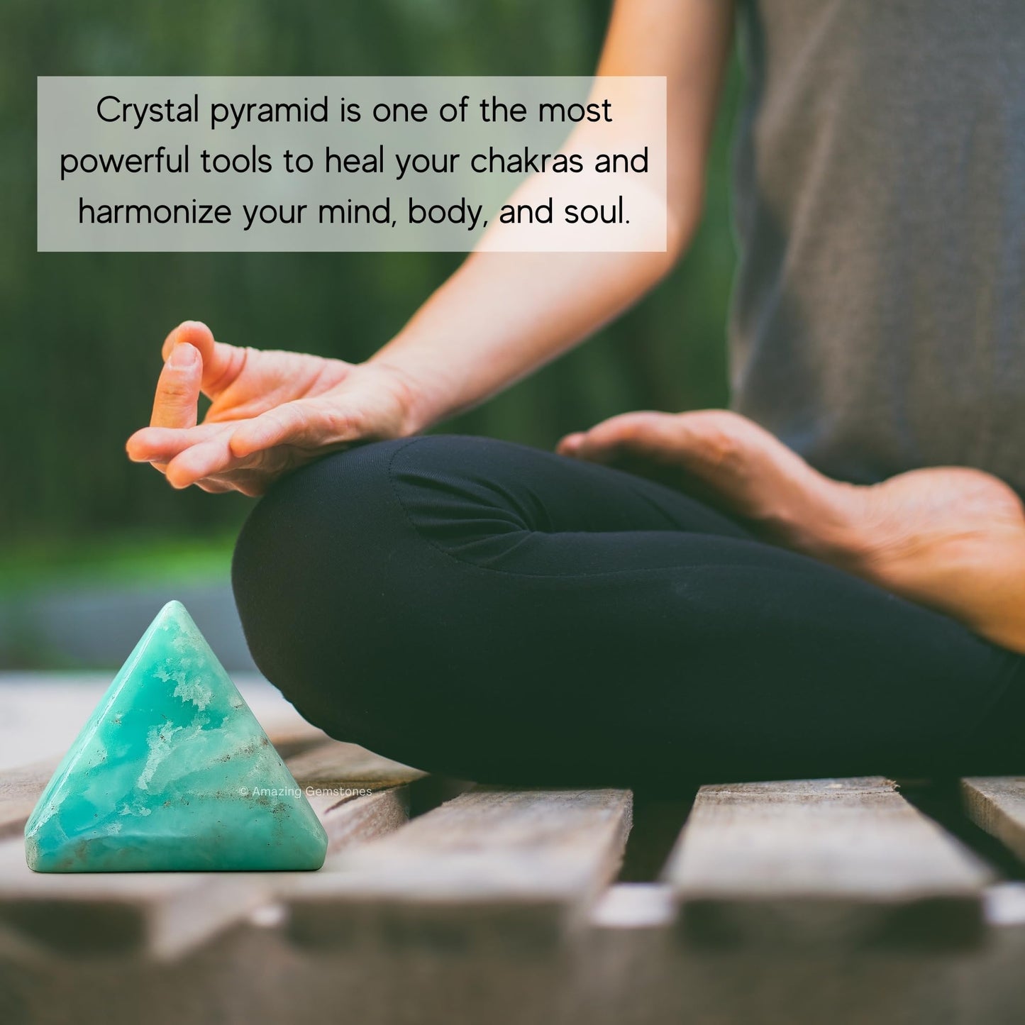 Amazing Gemstone Carribean Calcite Pyramid Crystal Healing Stones - 2" Great Pyramid Figurine of Natural Stone Pyramid for Meditation, Reiki, Chakra Balancing and Crystal Pyramids Grid