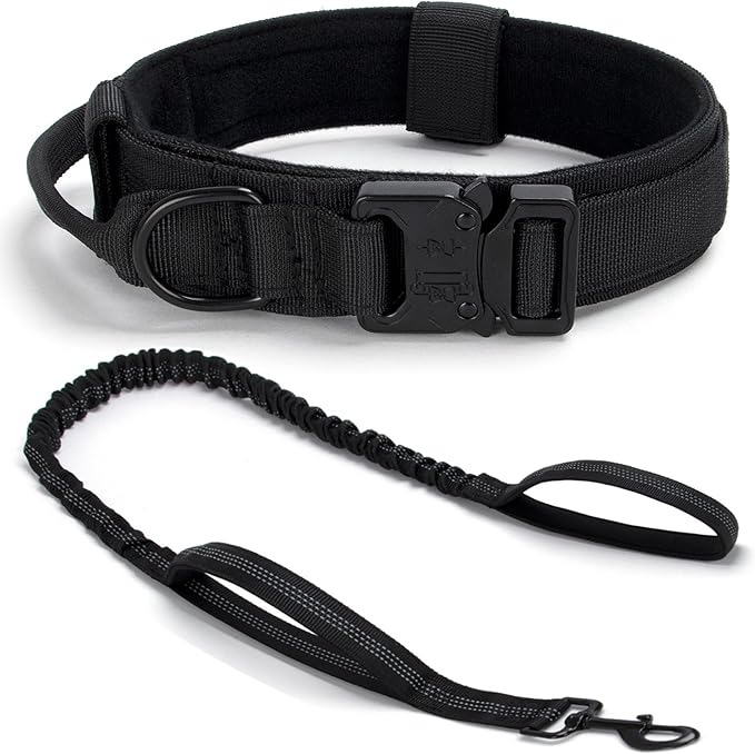 Tactical Dog Collar, Adjustable Military Training Collars, Emerald Green M