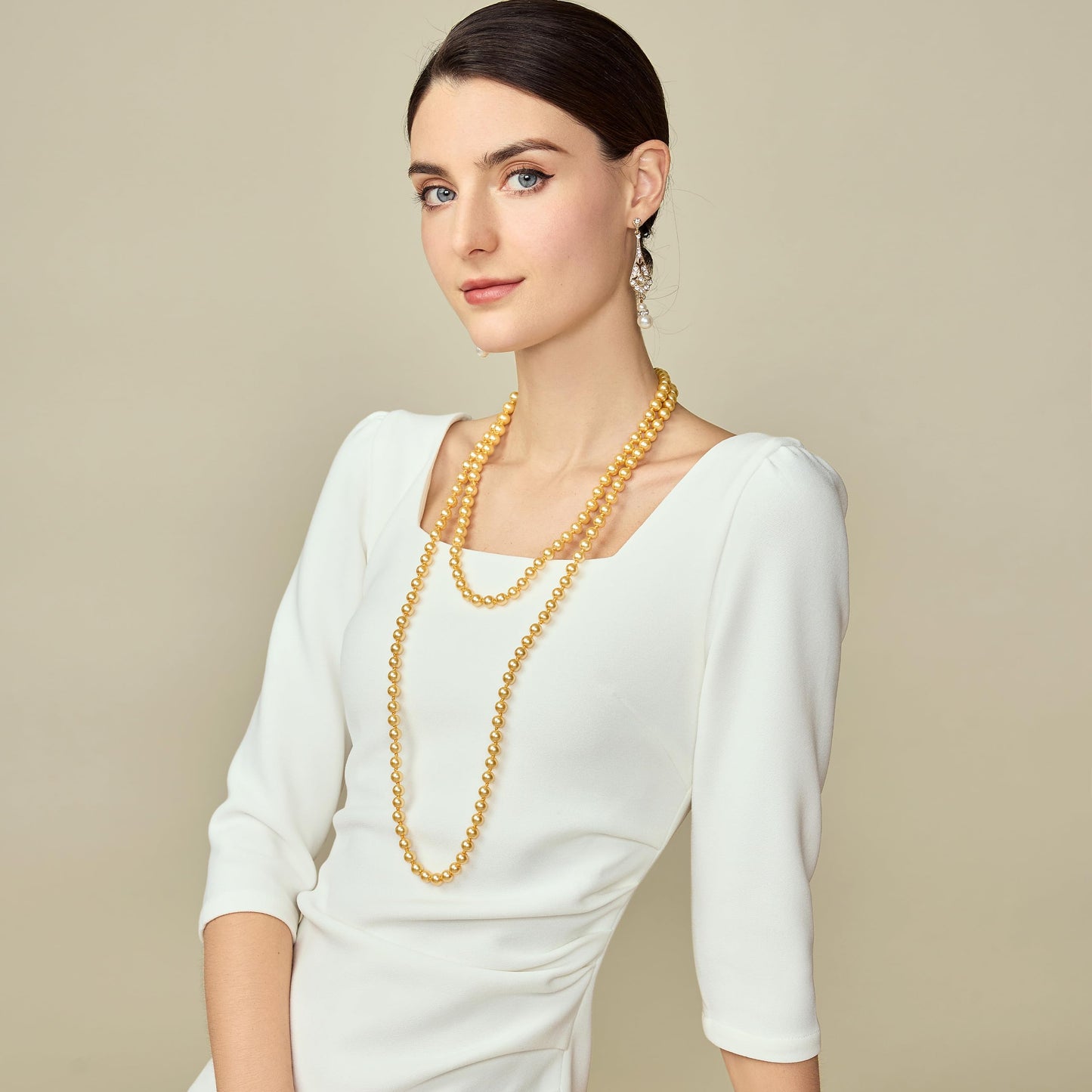 BABEYOND Long Pearl Necklace Faux Pearls Necklace Set 1920s Costume jewelny