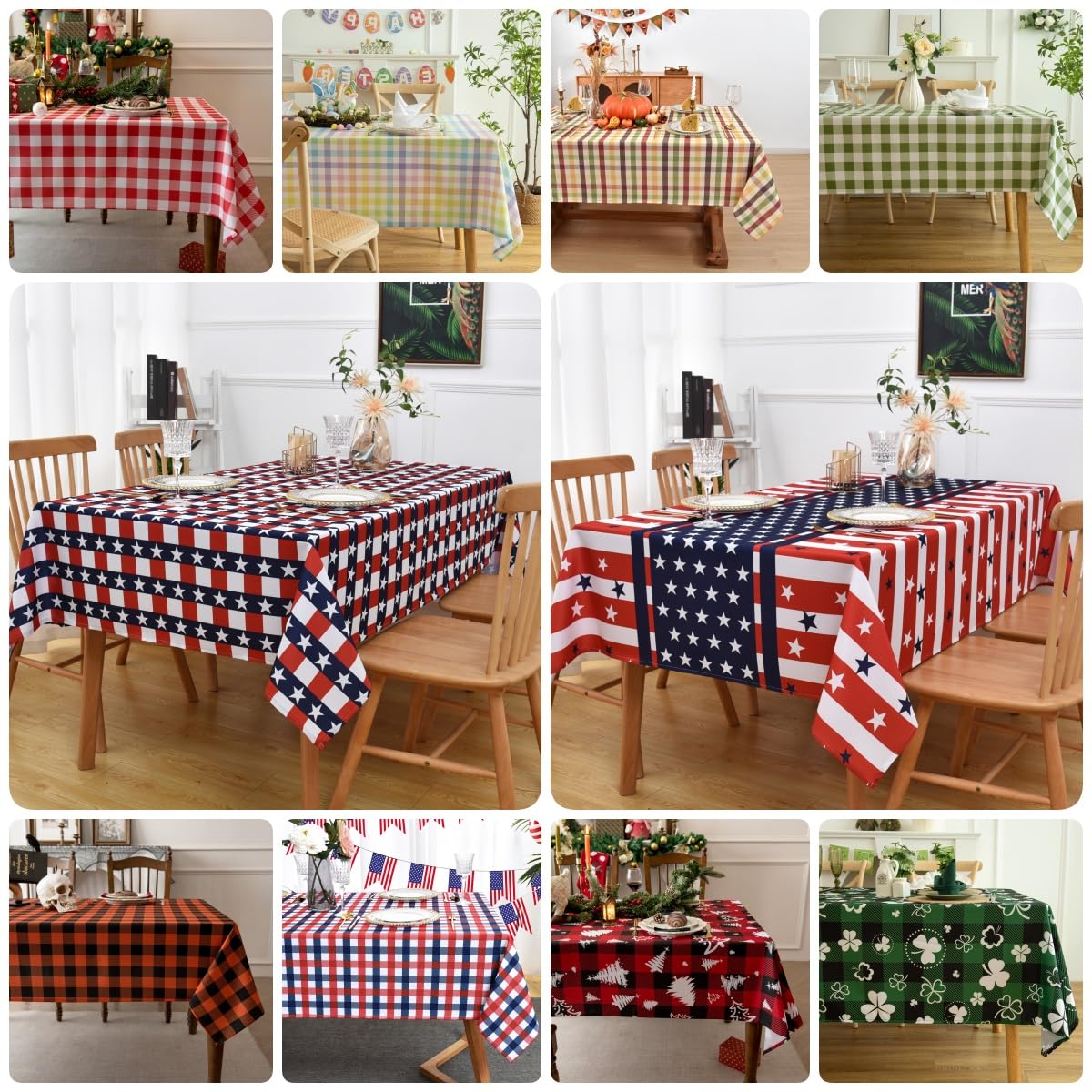 Waterproof Christmas Plaid Tablecloth Fabric