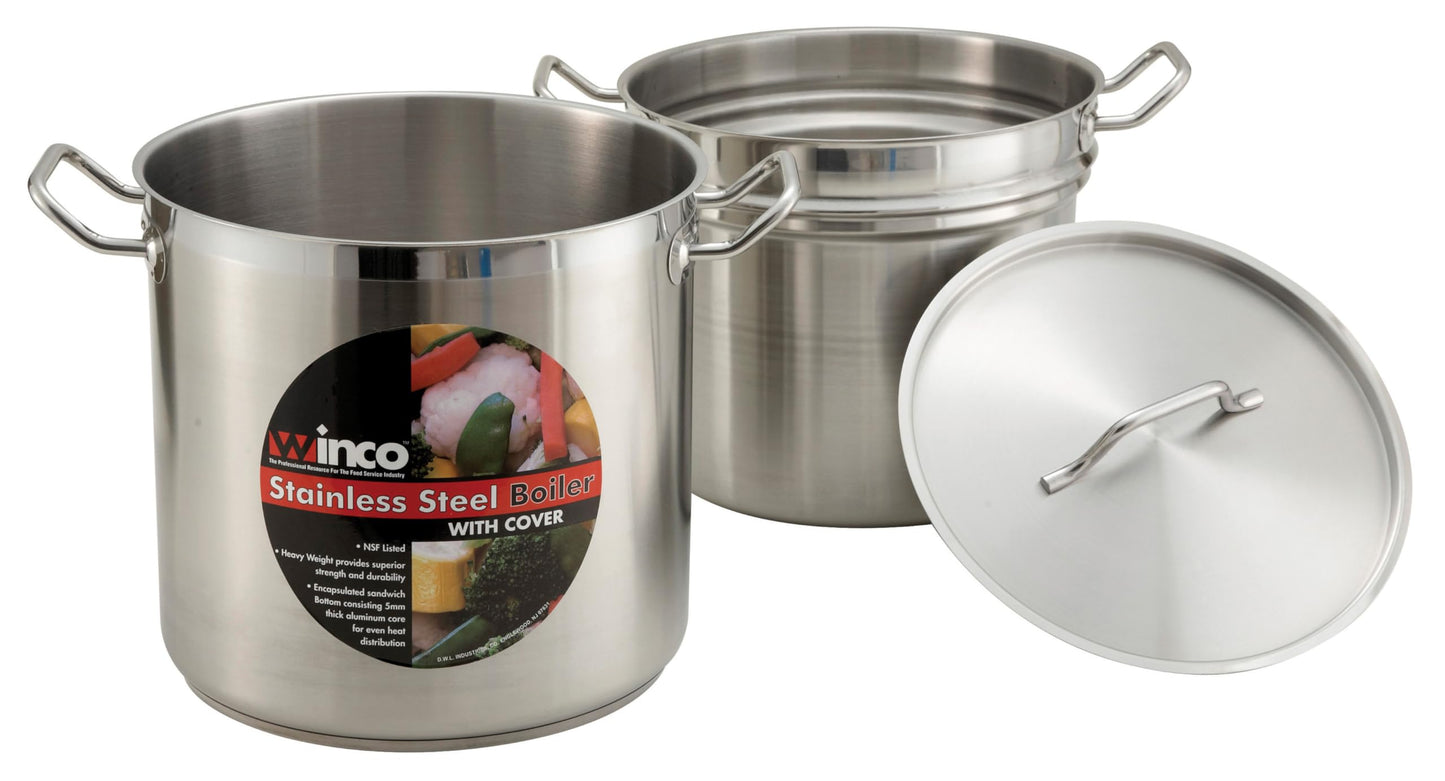 Winco 8qt S/S Double Boiler w/Cover