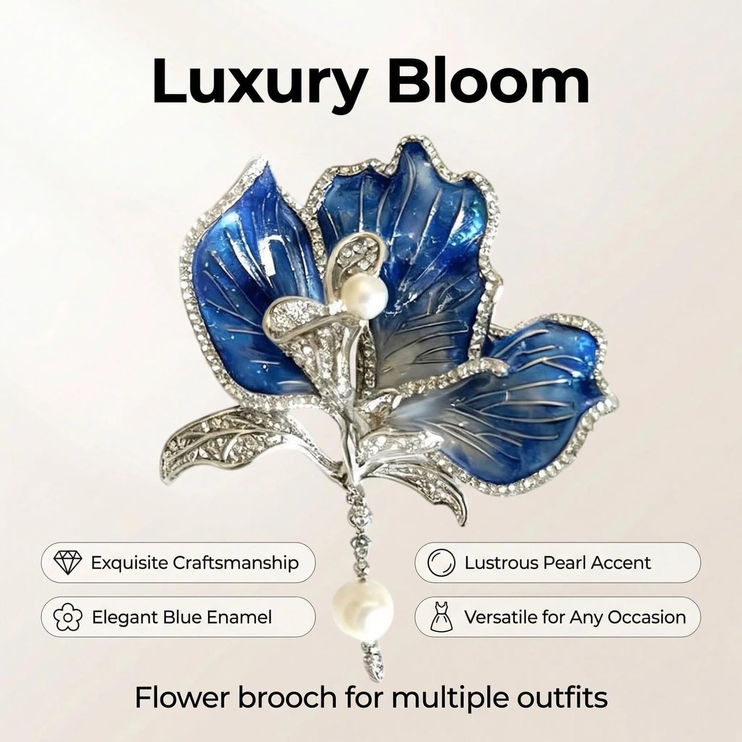 Brooch Pin - Gold Plated | Ideal Gift for Mom & Wife on Thanksgiving Day, Birthdays & Weddings (Magnolia)
