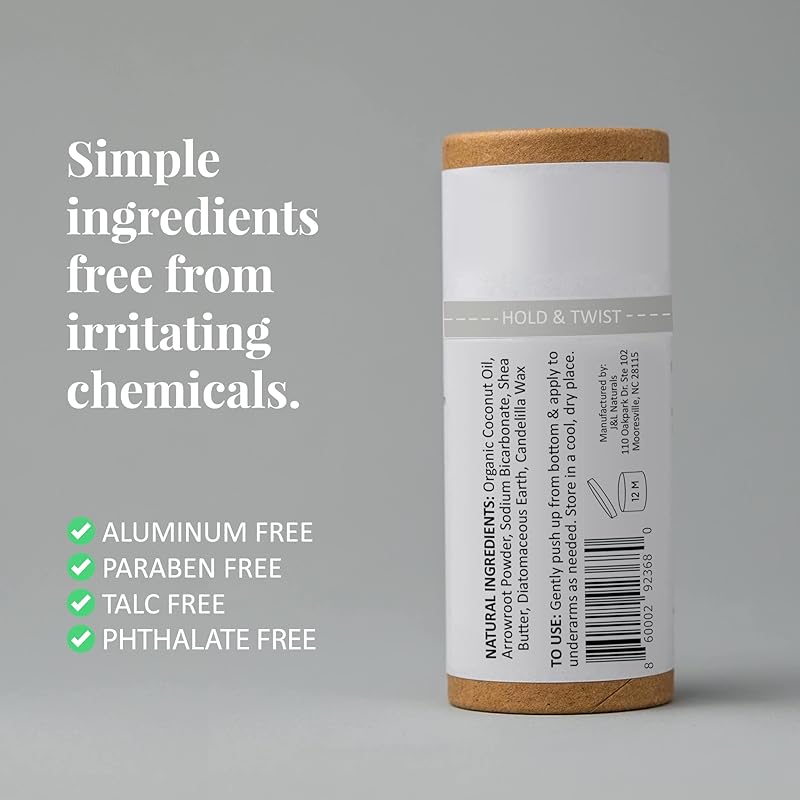 J&L Naturals Aluminum Free Deodorant for Men & Women | 100% Natural Ingredients With Coconut Oil, Shea Butter, & Essential Oils | Sustainable, Eco-Friendly (Orange & Bergamot, 3.0 Oz (Single))