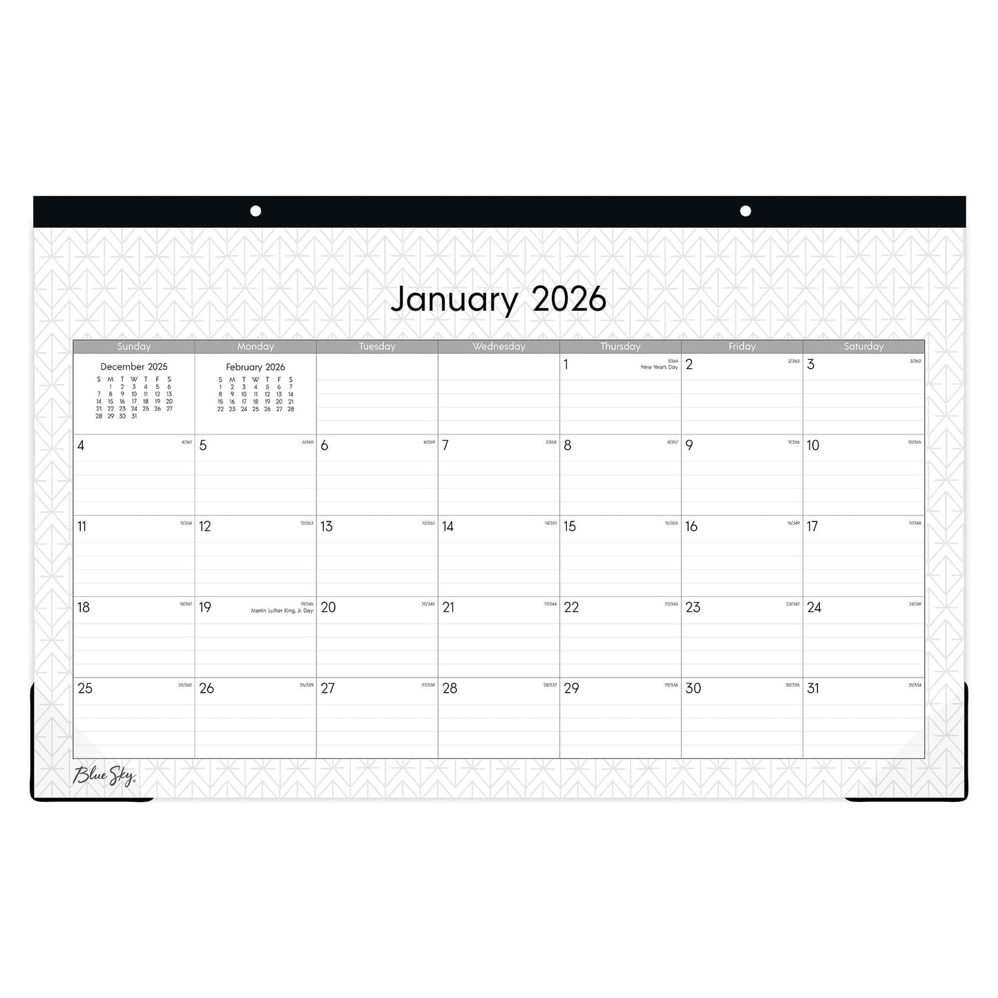 Blue Sky 2026 Monthly Desk Pad Calendar, January 2026 - December 2026, 11" x 17", Trim Tape Binding, Two-Hole Punched, Ruled Daily Blocks, for Office and Classroom, Enterprise