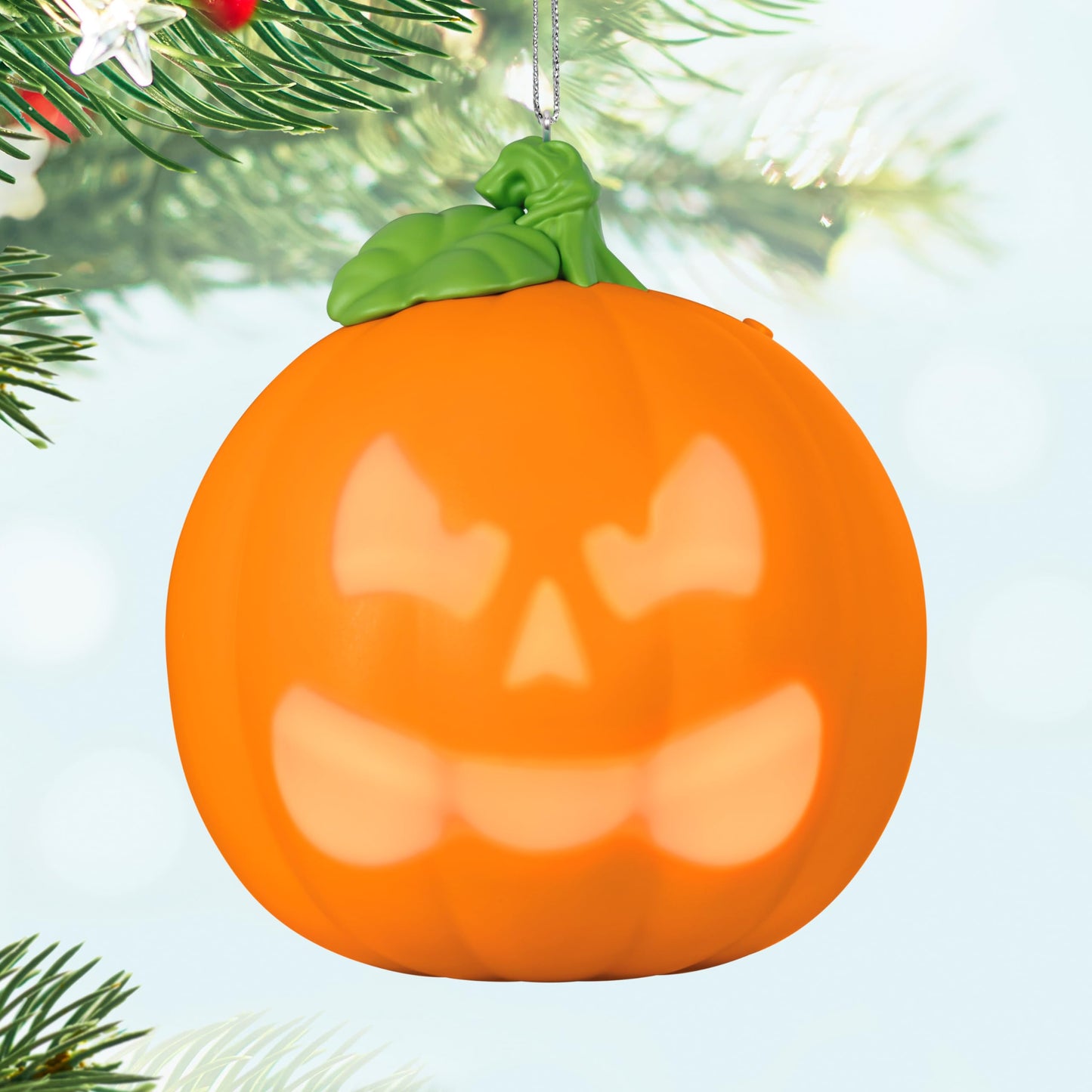Hallmark Keepsake Halloween Ornament, Spirited Pumpkin With Light and Sound, Halloween Gifts