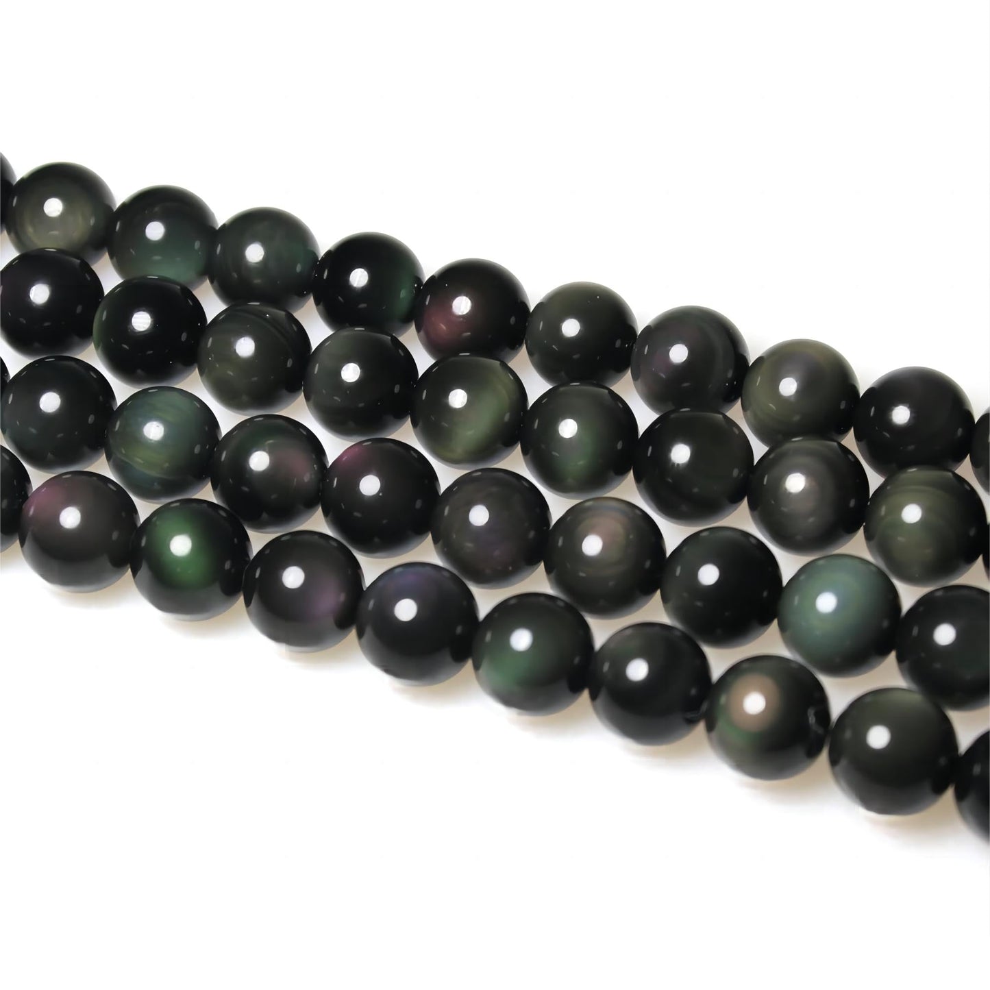 MJDCB Rare Collection Natural Stone Beads Rainbow Obsidian Round Loose Beads for Jewelry Making DIY Bracelet Necklace (6mm)