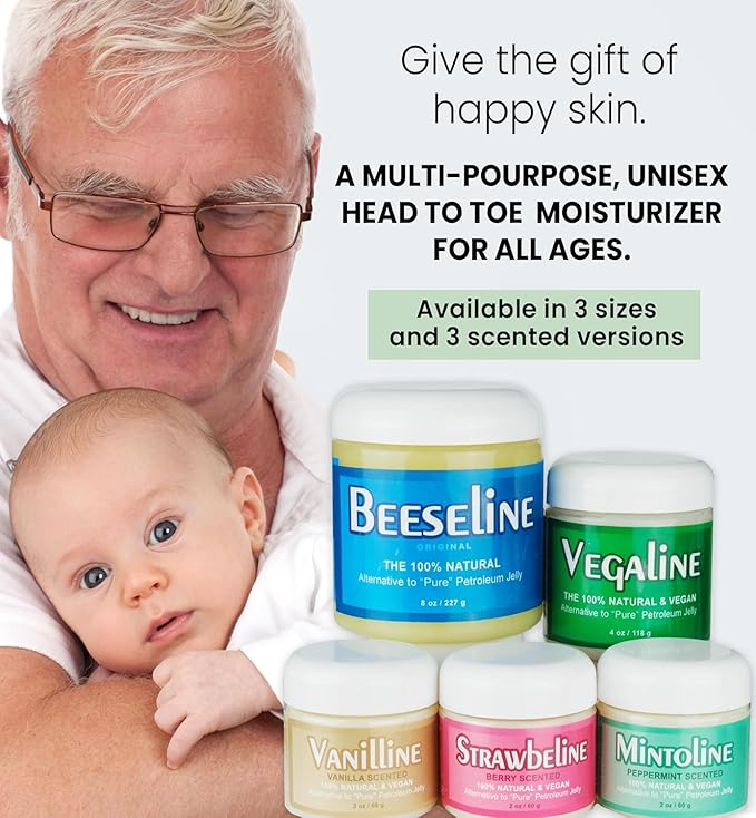 Vegaline - 100% Natural, Vegan & Hypoallergenic Alternative to Petroleum Jelly - Unpetroleum - Lips, Hands, Baby, Makeup Remover and More (4 Ounce)