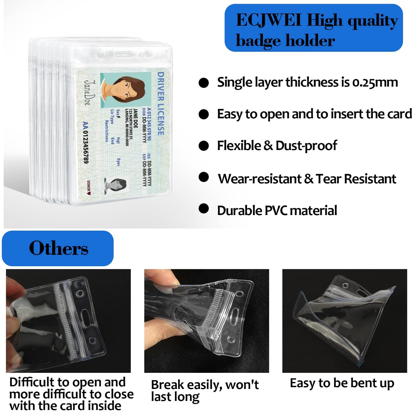Badge Holder with Lanyard, 24-Pack Clear Vertical ID Card Badge Holder, Durable Badge Holders with Colorful Cruise Lanyards (Inner Size: 2.6’’×3.7’’, 12 Colors)