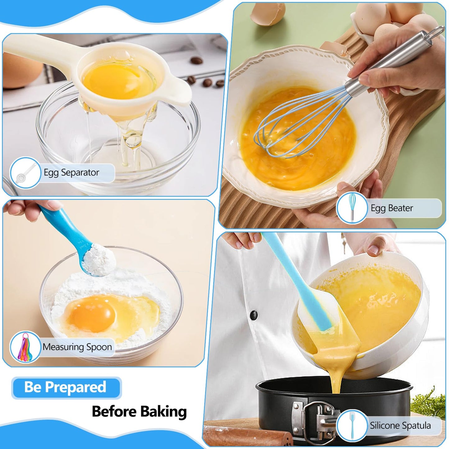 Makmeng 722pcs Cake Decorating Kit - Baking Supplies with Springform Pans, Cake Rotating Turntable, Icing Piping Bags and frosting Tips Set - Cake Decorating Tools for Beginners