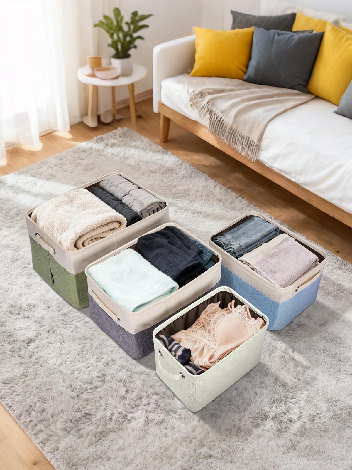 2 Pack Fabric Closet Storage Bins for Shelves (2 Count)