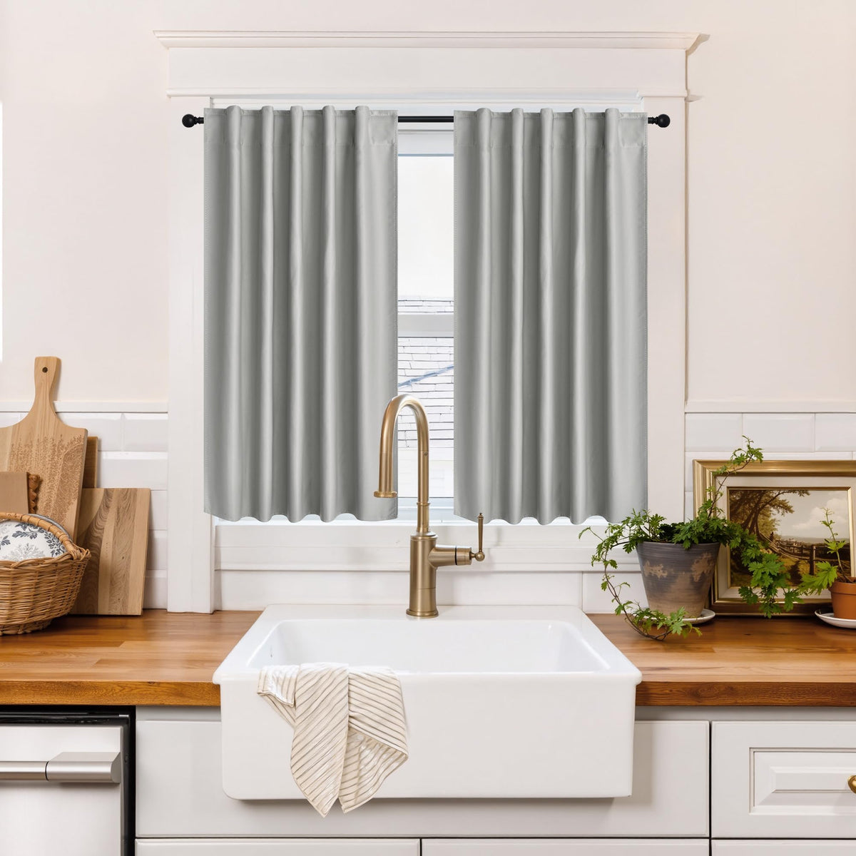 100% Blackout Basement Curtains 36 inches Long (2 Count)