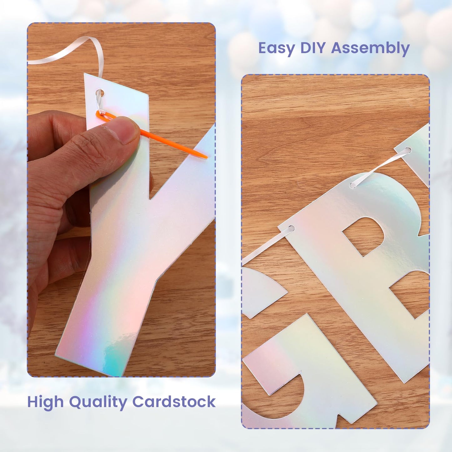 109 Pcs A-Z Custom Banner Kit Laser Silver Glitter Letters and Numbers DIY Make Your Own Banner Personalized Customizable Birthday Graduation Wedding Baby Shower Congratulations Banners Party Decorations