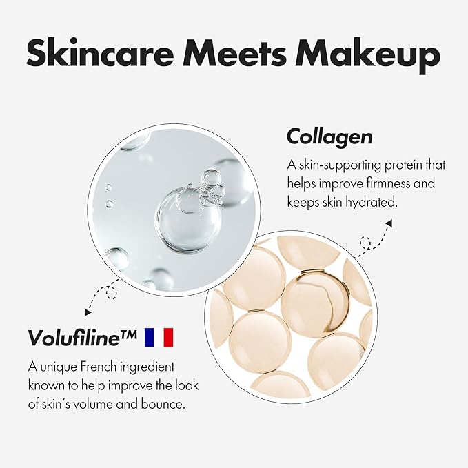 Blanc Cover Cream Stick V White - Korean Color-Changing Foundation Stick with Volufiline - Medium to Full Coverage Dewy Finish Base Makeup - Dual-Ended with Detachable Brush (203 Medium)