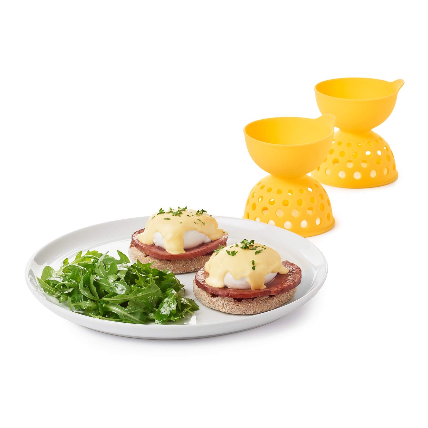 OXO Good Grips 2 Piece Silicone Egg Poaching Set, One Size, Yellow
