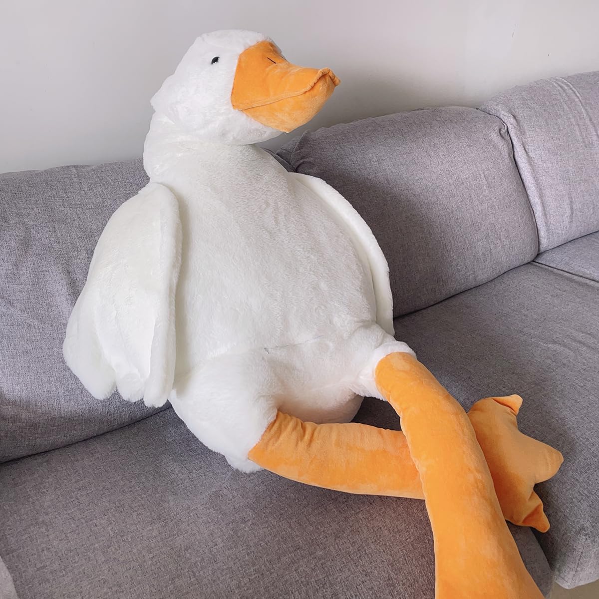 Haengbuk-Goose Stuffed Animal, 74.8in/190cm Giant Sleeping Hugging Pillow, Soft White Swan Plush Toy, for Kids, Friends or Family