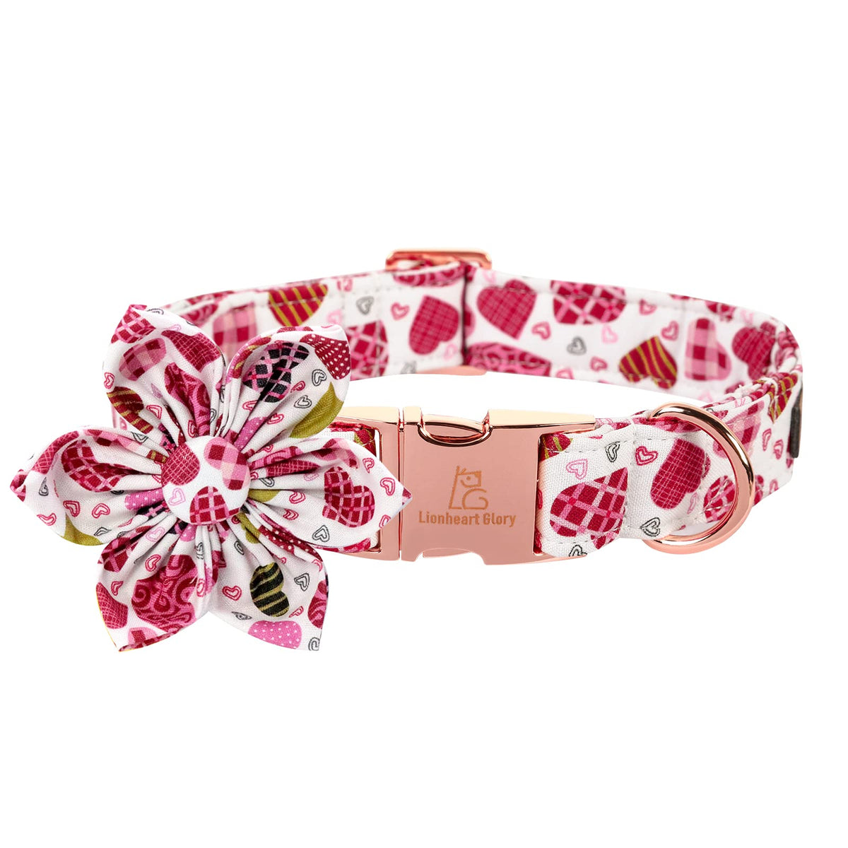 Lionheart Glory St. Patrick's Day Dog Collar, Dog Collar with Flower, Cute Floral Pattern Pet Collars Adjustable Pet Collars for Large Dogs