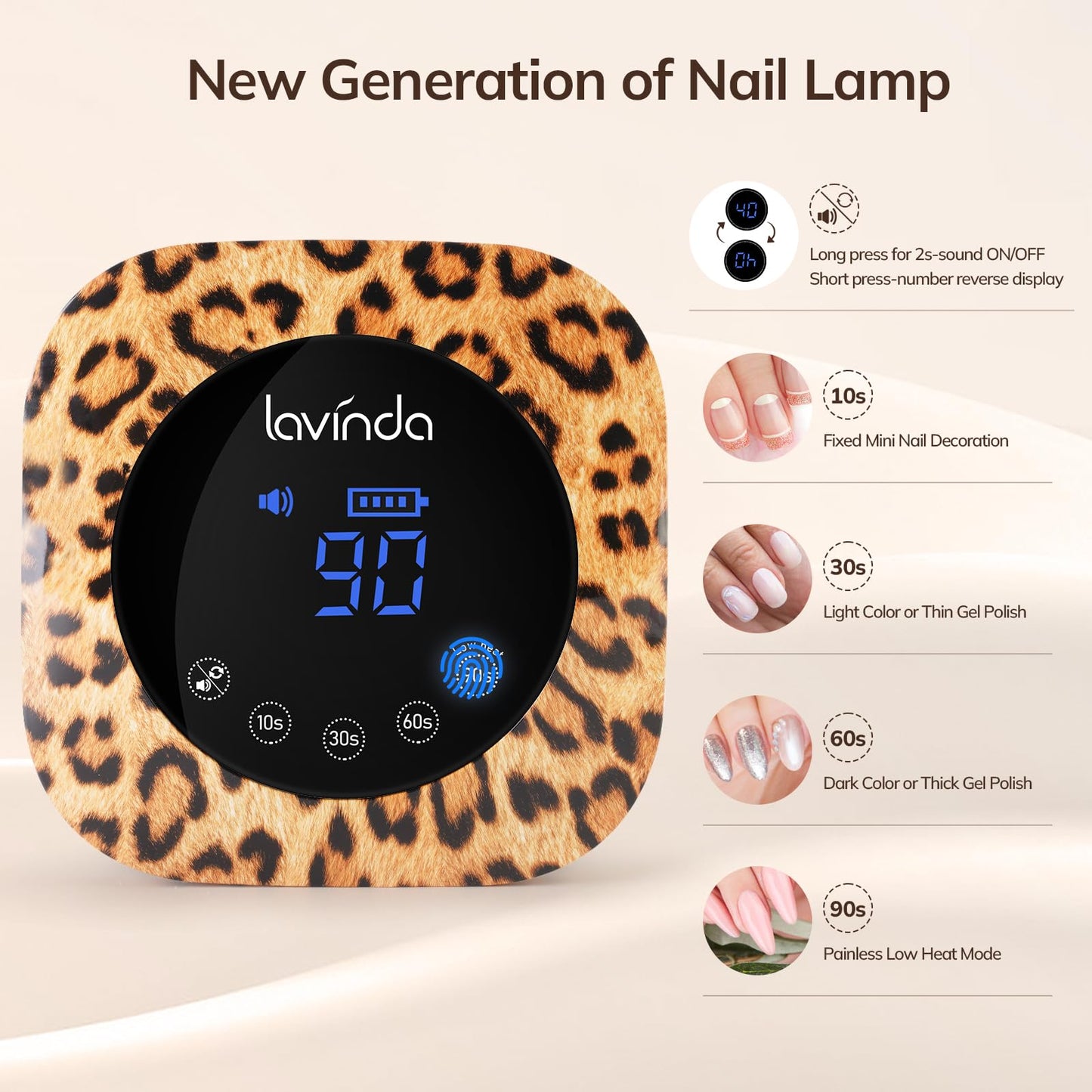 Lavinda Leopard UV Light for Gel Nails 54W Cordless Rechargeable Nail UV Lamp Nail Light & 35000RPM Electric Nail Drill Portable Rechargeable Nail Efile