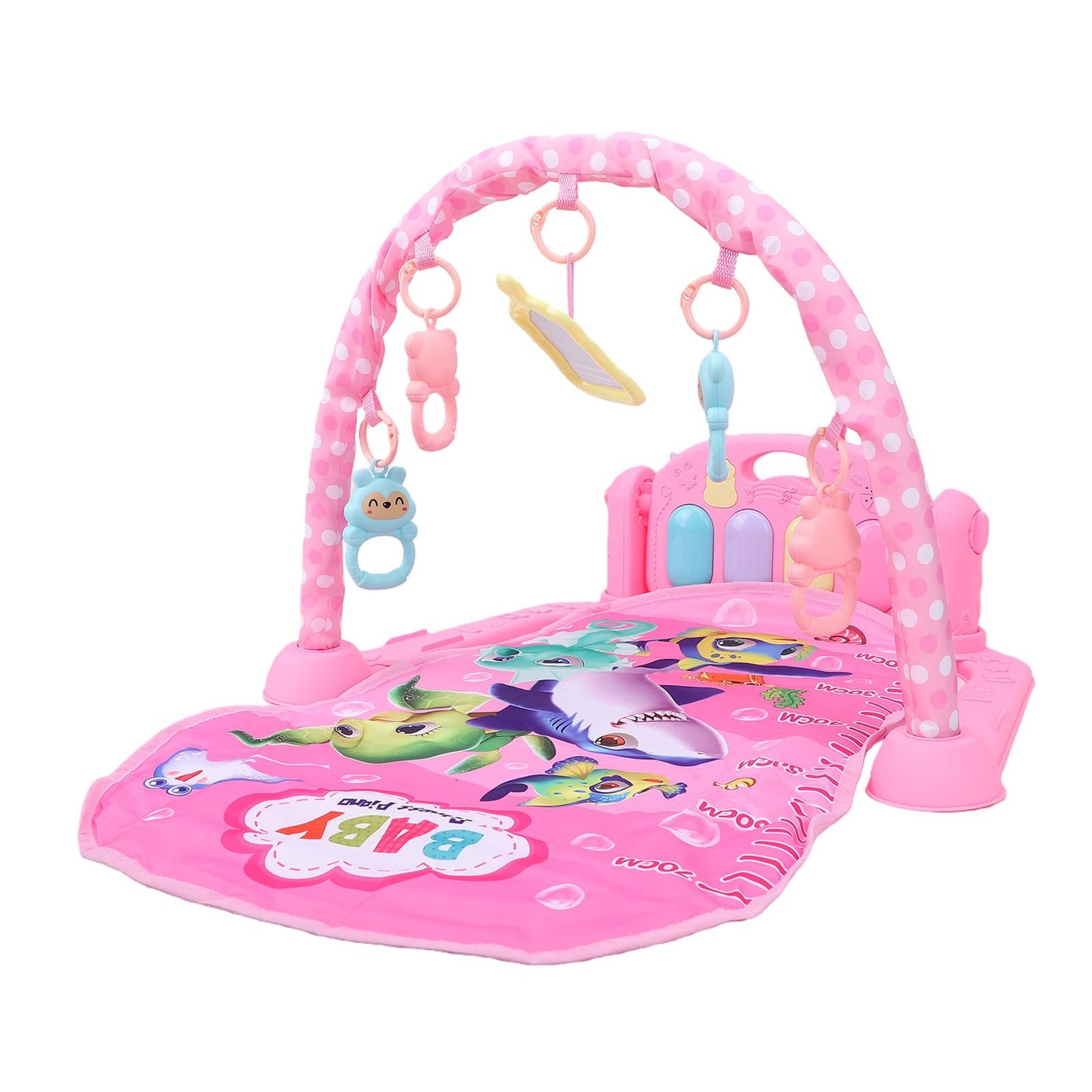 Hilitand Baby Gym Play Mat, Musical Activity Center for Motor Skills Development with Detachable Piano and Toys, for Newborns Ages 0 Months