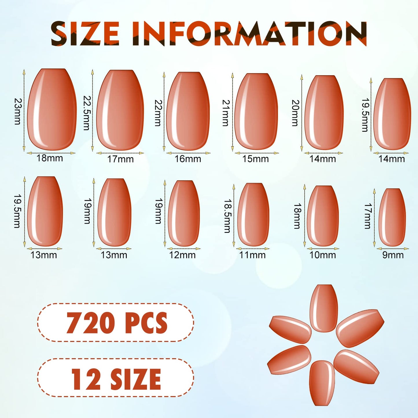Maitys 720 Pieces 30 Sets Medium Square False Nails Artificial Ballerina Glossy Press on Nails Solid Color Coffin Fingernail for Women Girls Accessories(Cute Colors)