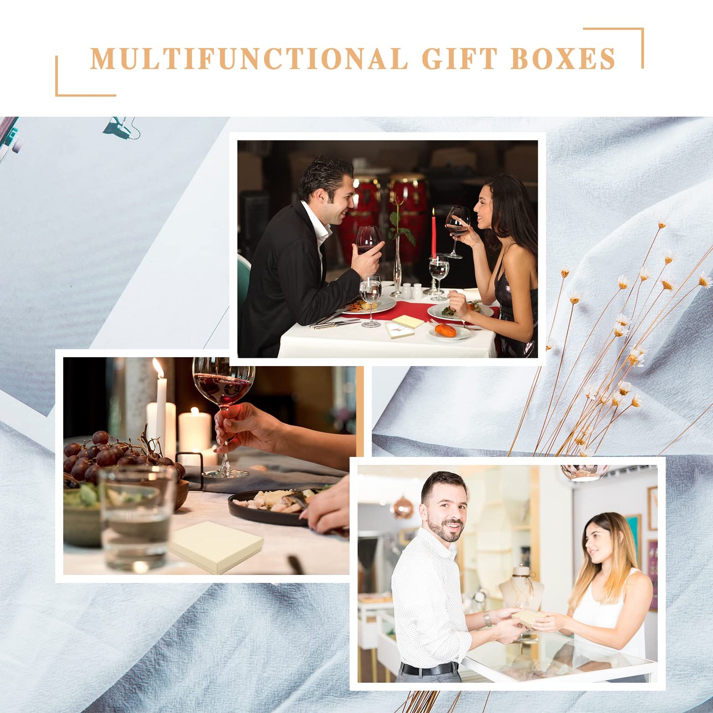 opaprain Cardboard Jewelry Brown Gift Boxes 10 Pack6x5×1 inches, its Apply to displaying Necklaces, Rings, Bracelets, Earrings