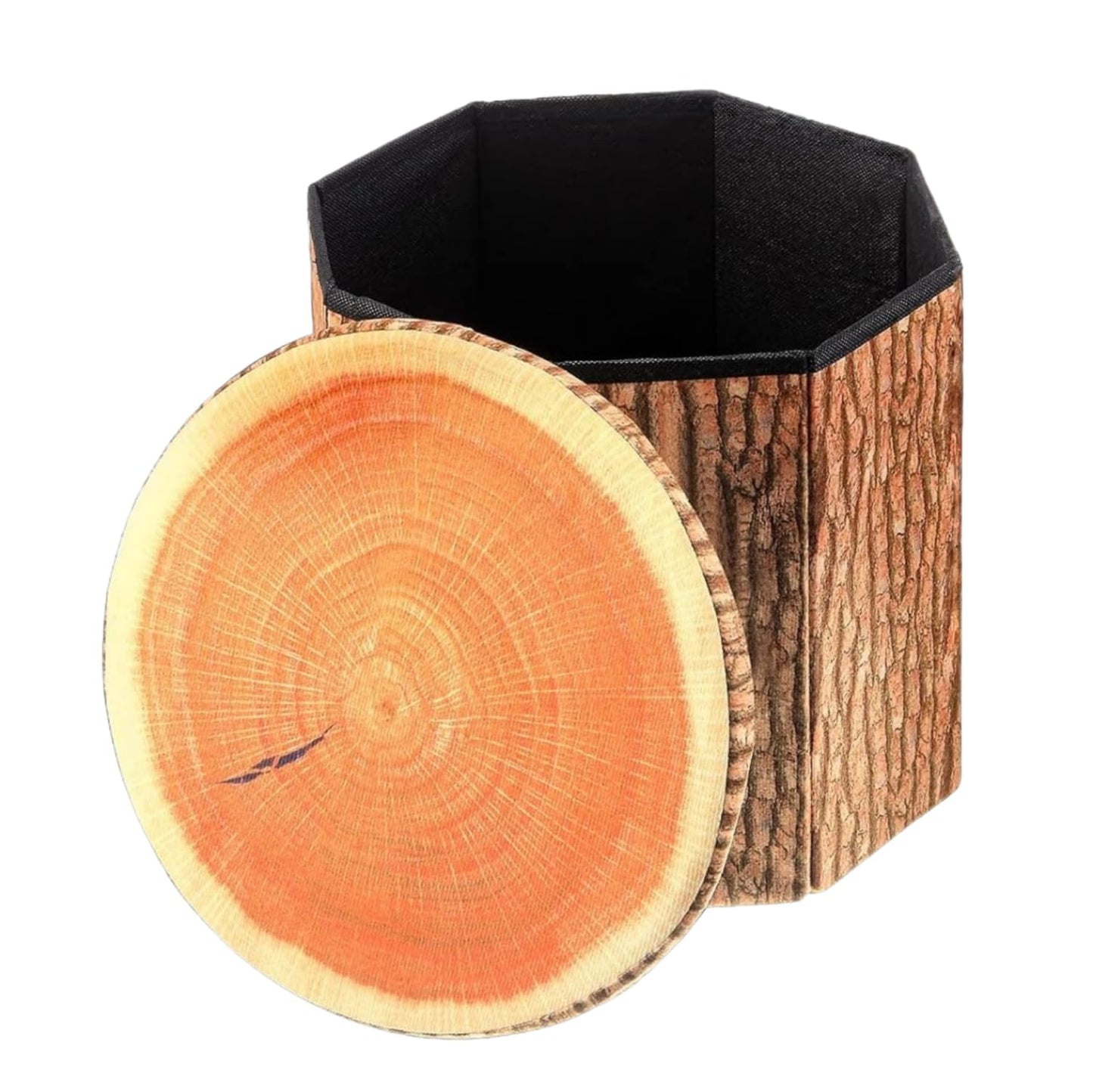 KwongKwongRom Tree Stump Storage Stool,Multifunctional Toy Storage Box,Tree Stump Stool, Forest Decor,Tree Stump Stool
