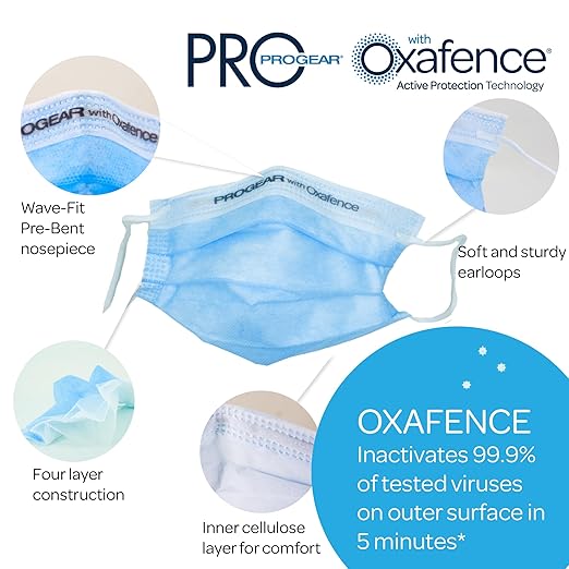 Face Mask – Inactivates 99.9% of Tested Viruses*, FDA-Cleared, ASTM Level 3 – 50 Masks per Box